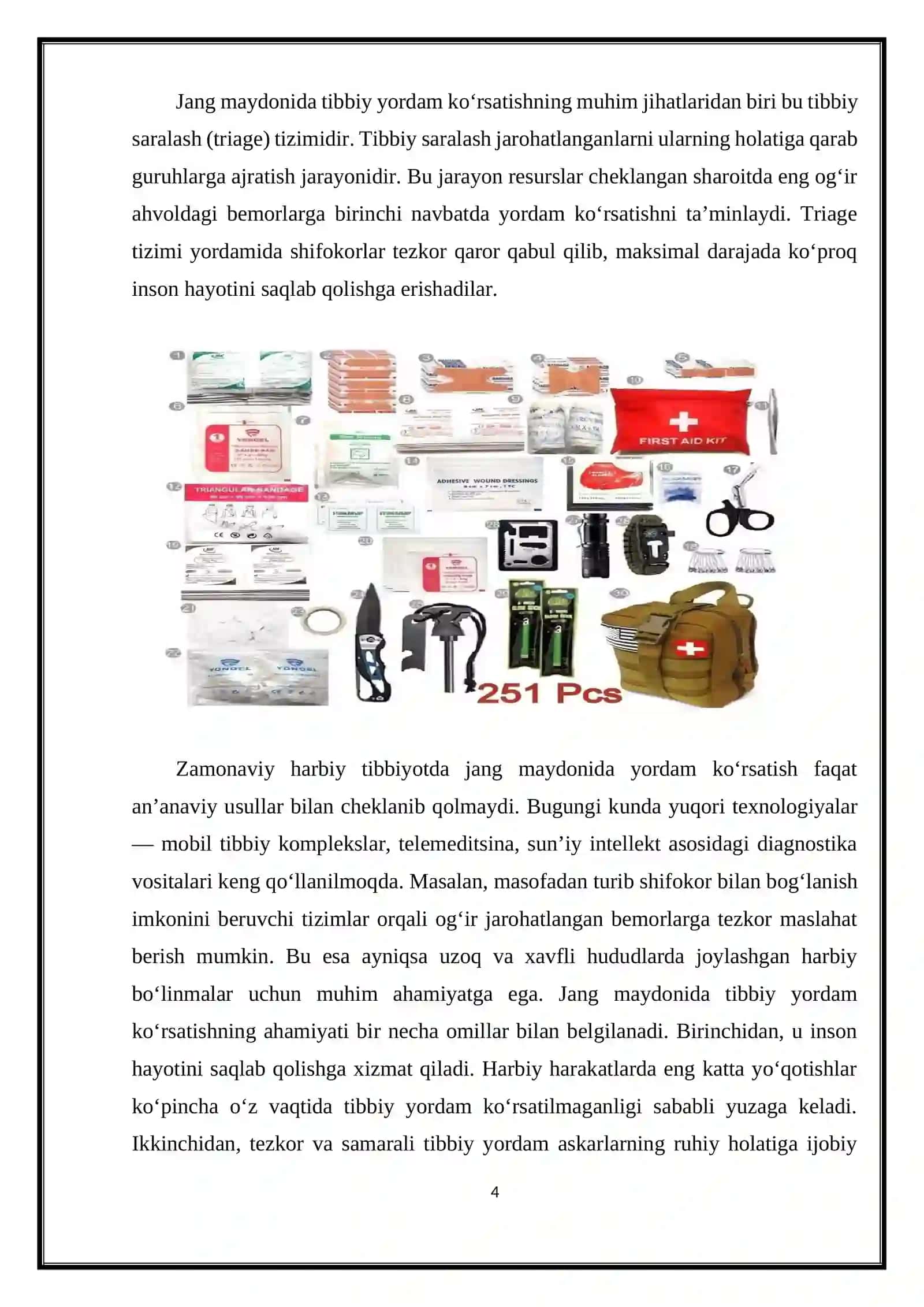 JANG MAYDONIDA TIBBIY YORDAM KOʻRSATISHNING XORIJIY TAJRIBALARI 4