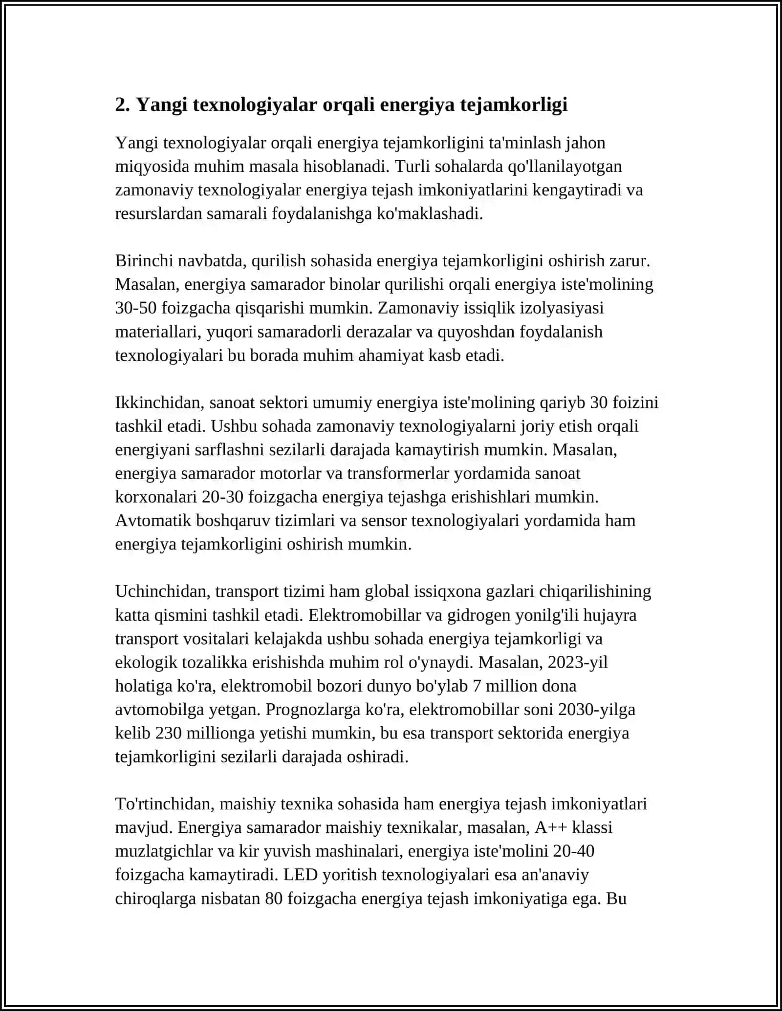 MAMLAKAT IQTISODIYOTINING ENERGIYA SAMARADORLIGINI OSHIRISH YONALISHLARI 4
