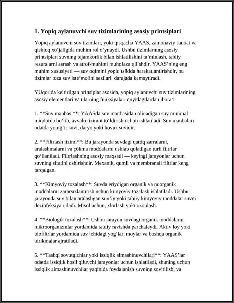 YOPIQ AYLANUVCHI SUV TIZIMLARI VA SUV TOZALASH INSHOOTLARI 4