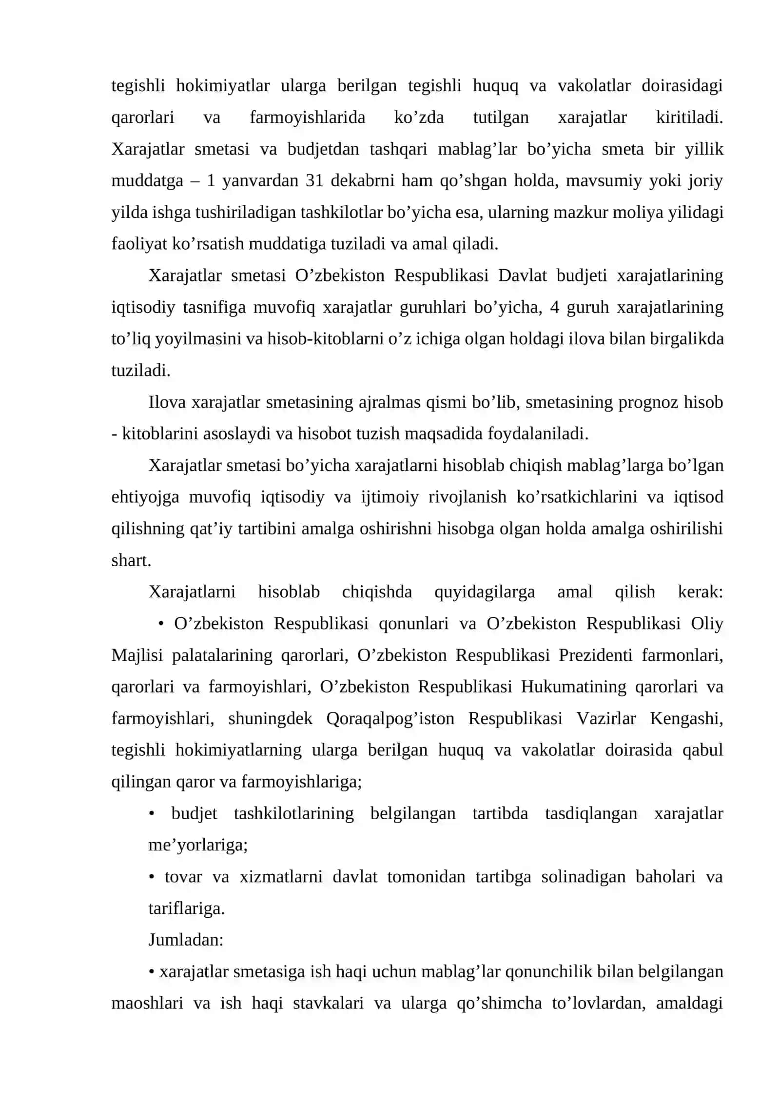 Budjet tashkilotlarida smetaga o'zgartirish va qo'shimchalar kiritish tartib 4