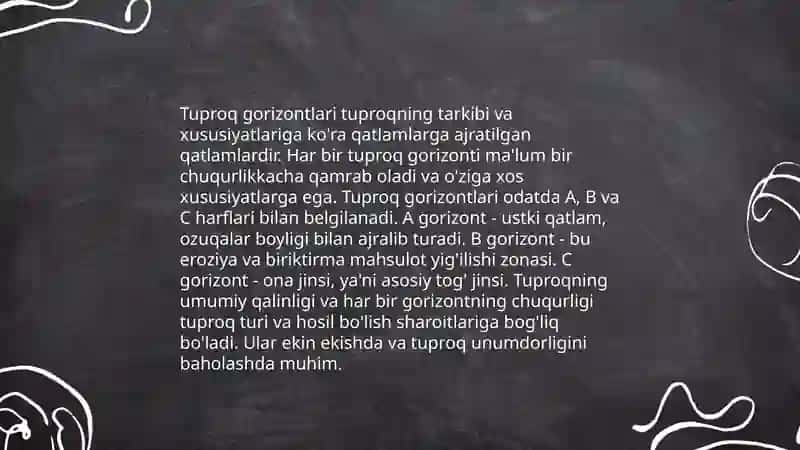 Tuproq profilining shakllanishi va morfologik belgilari 4
