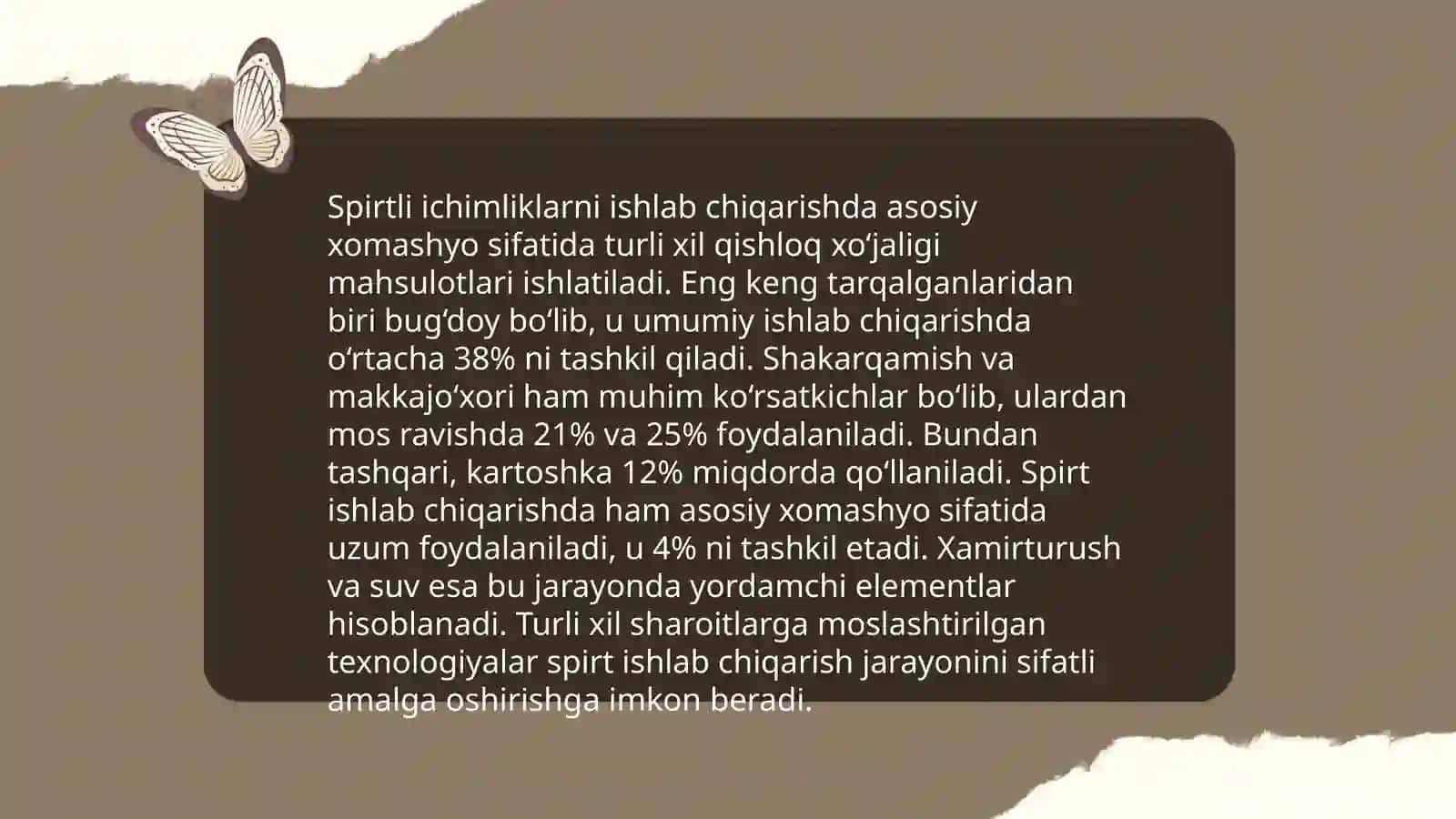 Alkagol ishlab chiqarish sanoati hamda ularning ikkilamchi resuslaridan foydalanish 4