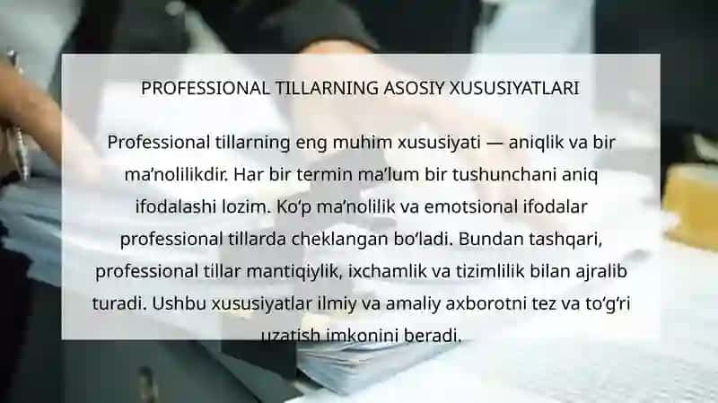 PROFESSIONAL TILLAR VA ULARNING MILLIY TILDAGI ASOSIY XUSUSIYATLARI 4