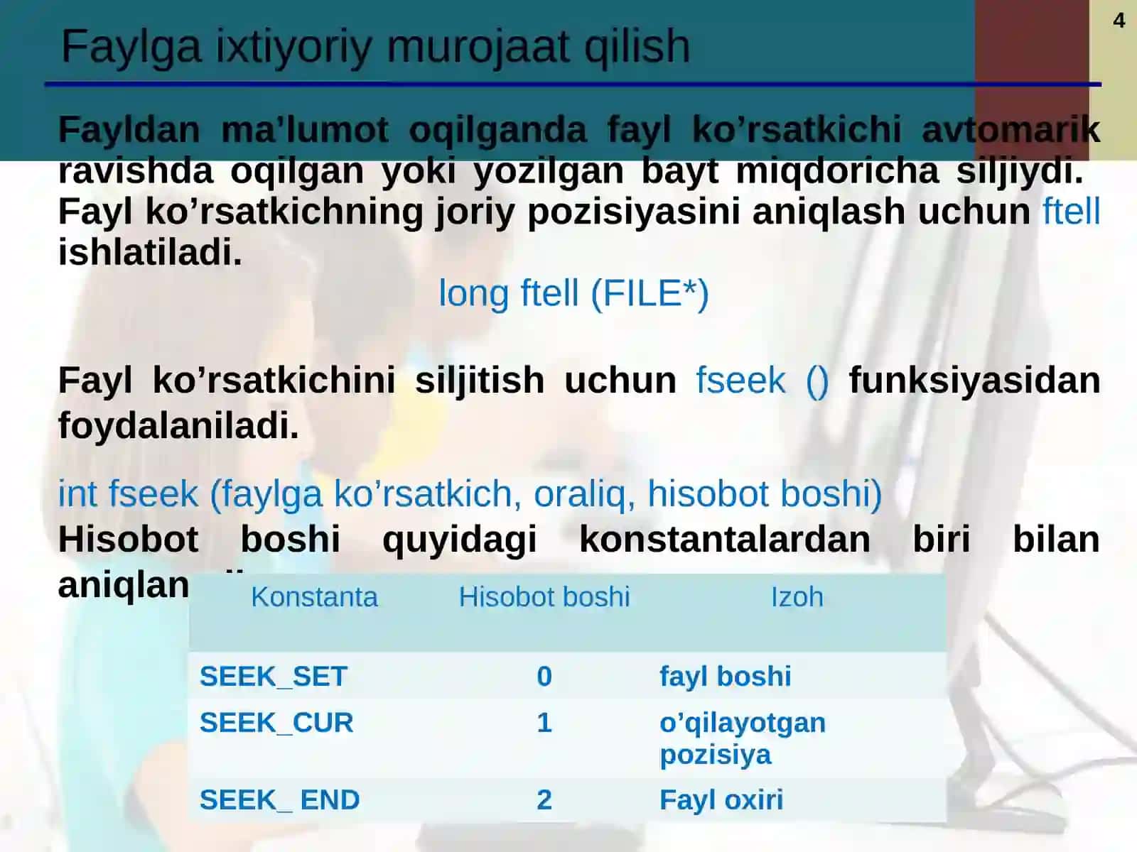To’g’ri murojaatli fayllarni kiritish chiqarish. Istisno holatlariga ishlov berish..ppt 4