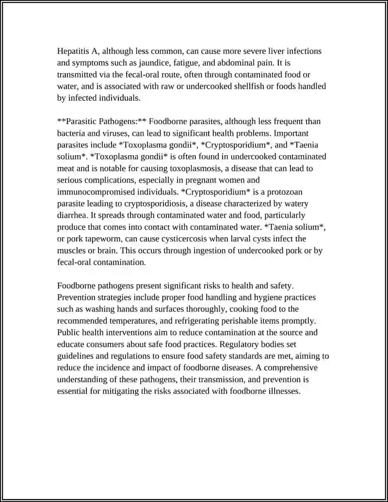 Food Safety and Health Risks 4