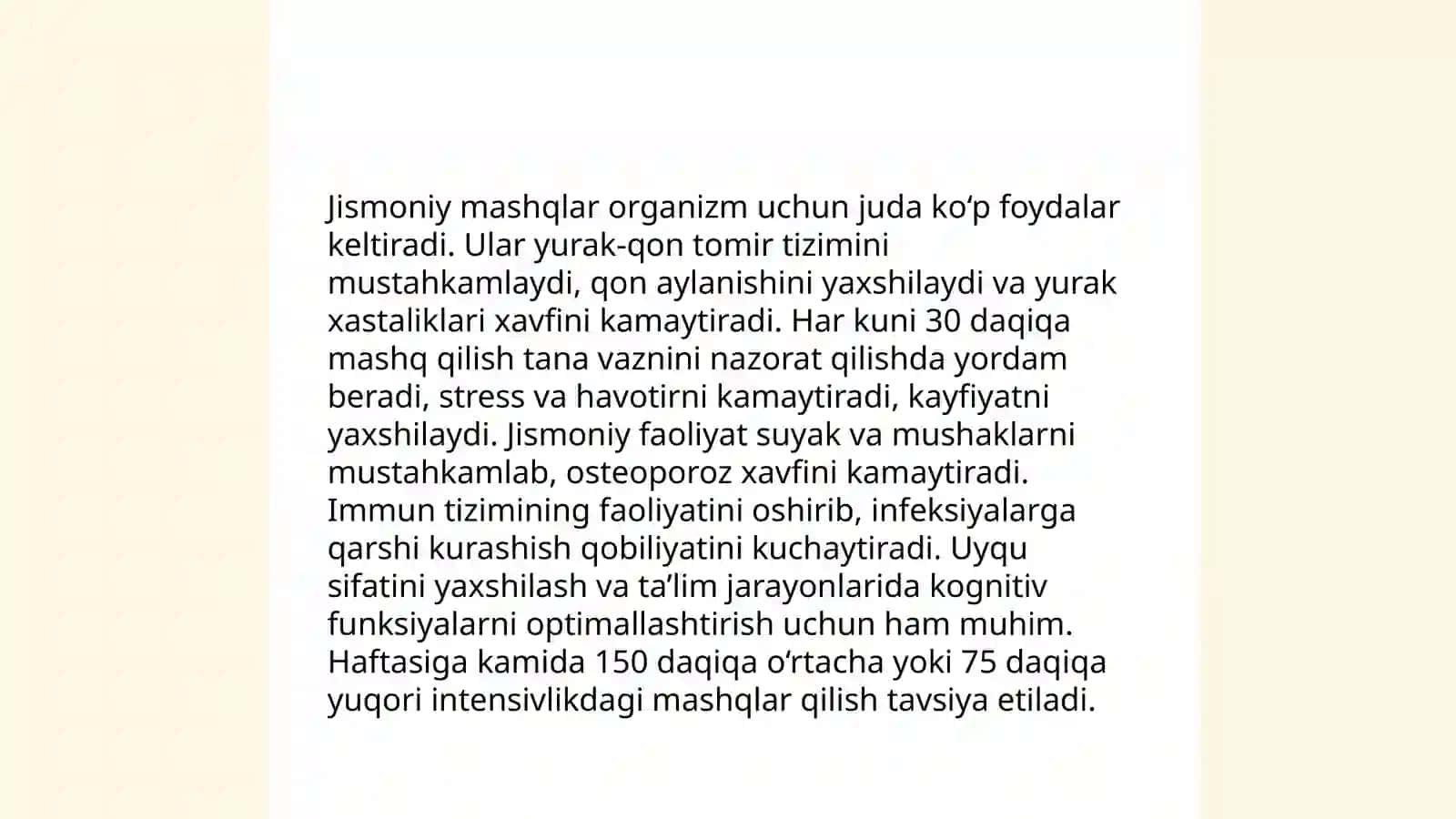 Shuğullanuvchilar organizmida umum rivojlantiruvchi mashqlar tasiri 4