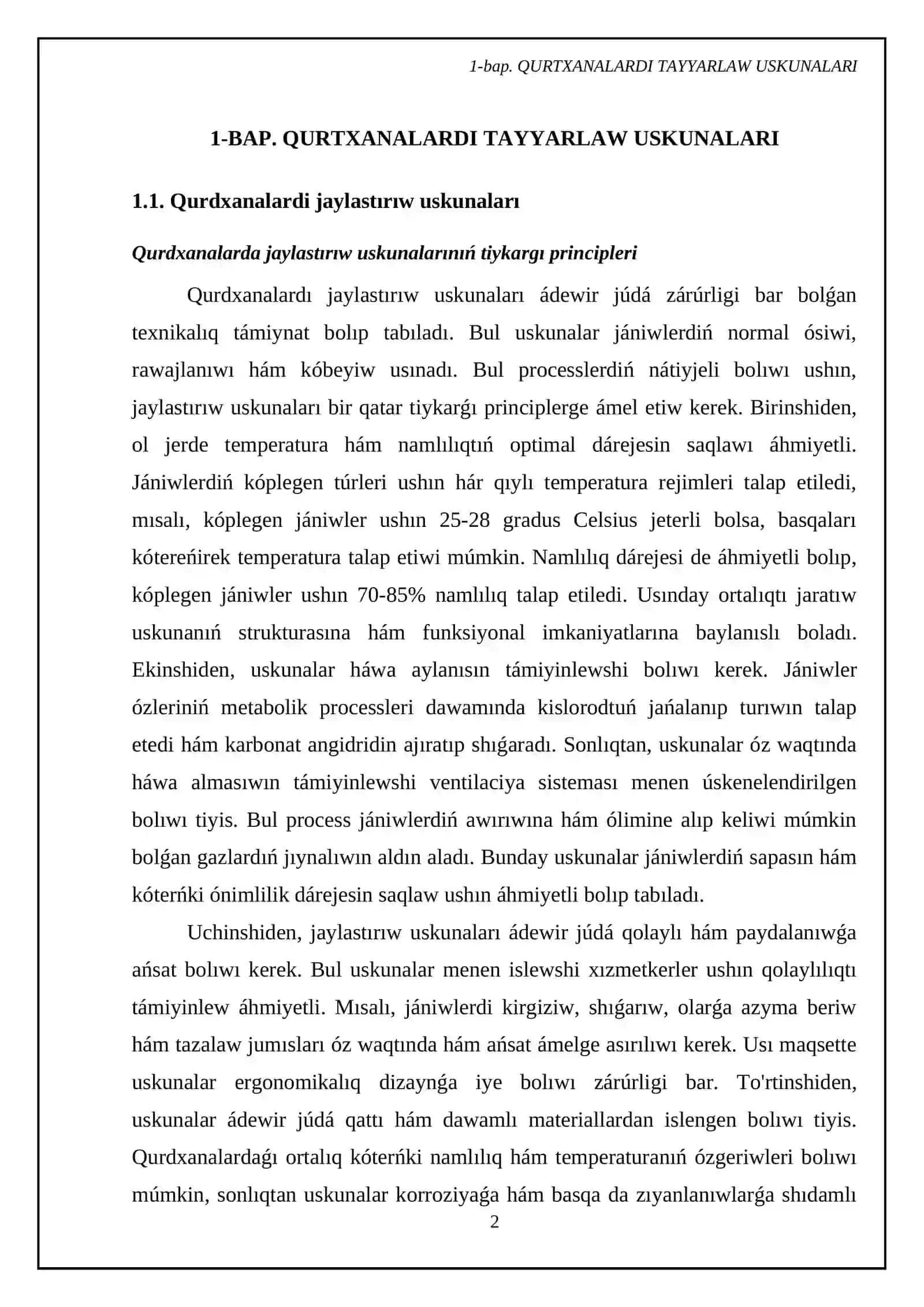 Qurtxanalarni tayyorlash uskunalash va dizenfekciyalash. Bargsiz qalamchadan novdorkochat osiradigan bolim 4