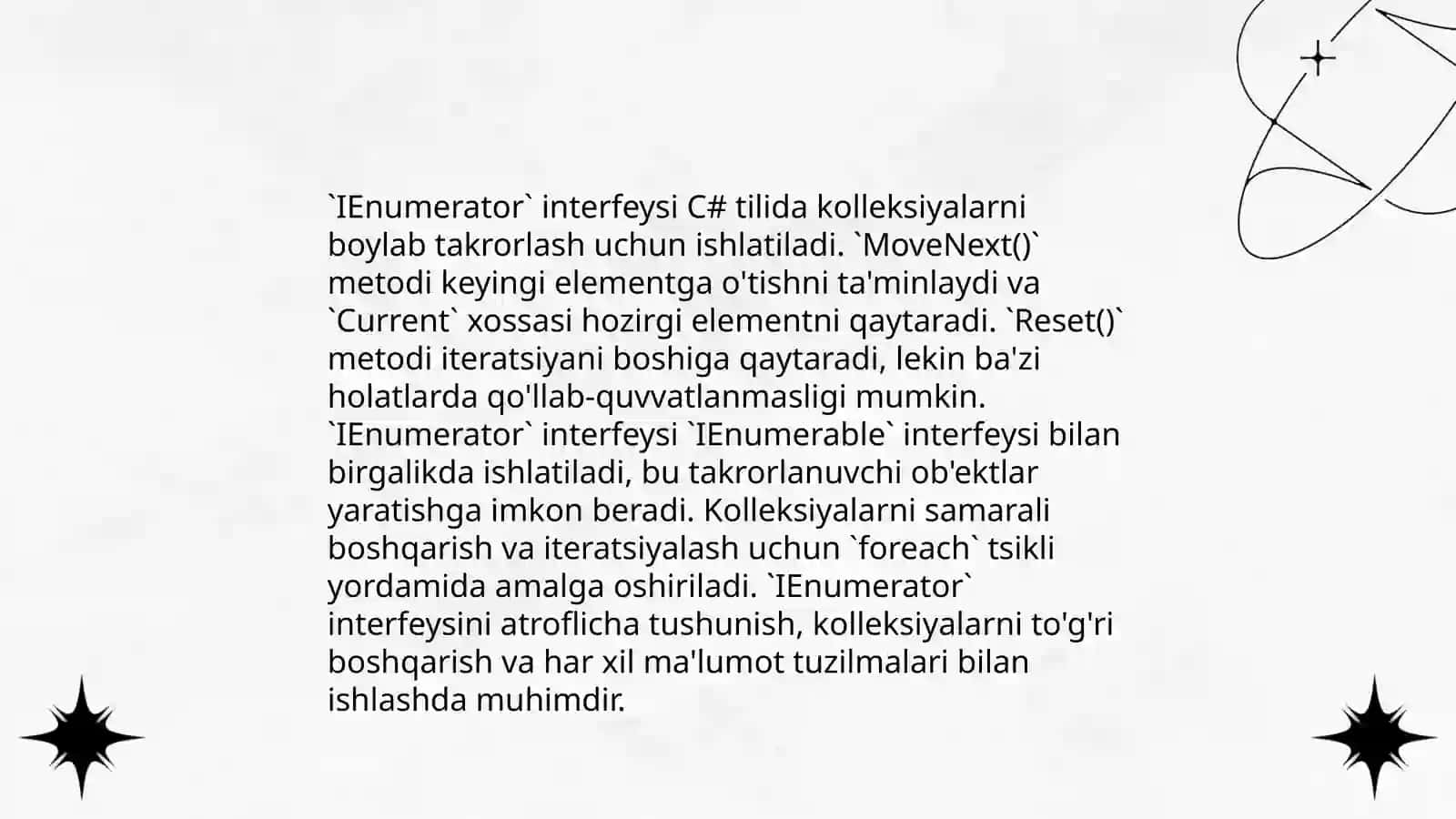 IEnumerable va IEnumerator interfeyslari 4