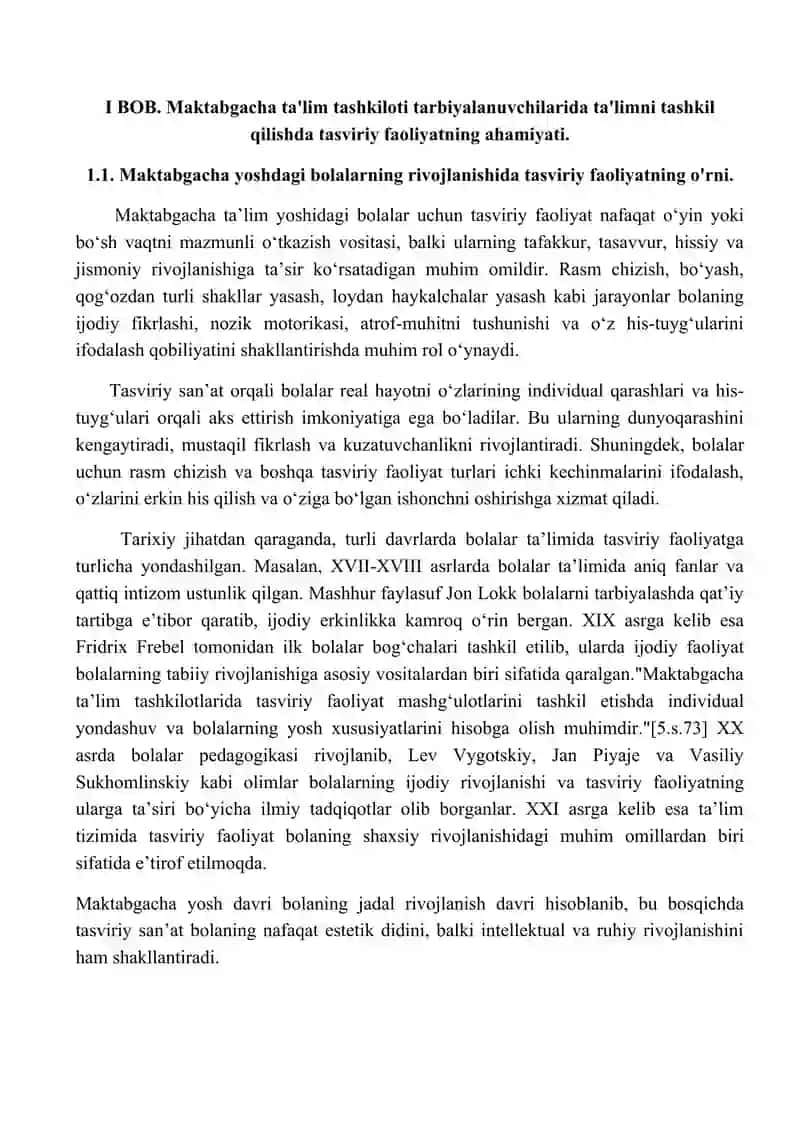 Tasviriy faoliyat mashğulotlarida bolalarni maktabga tayyorlash. 4
