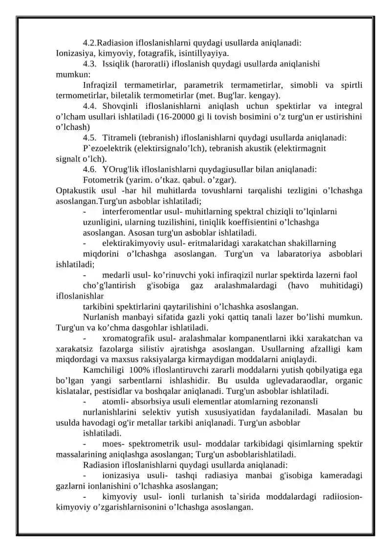 Atrof tabiy muxitni ifloslantiruvchi manbalarning turlari va ularni nazorat qilish usullari 4