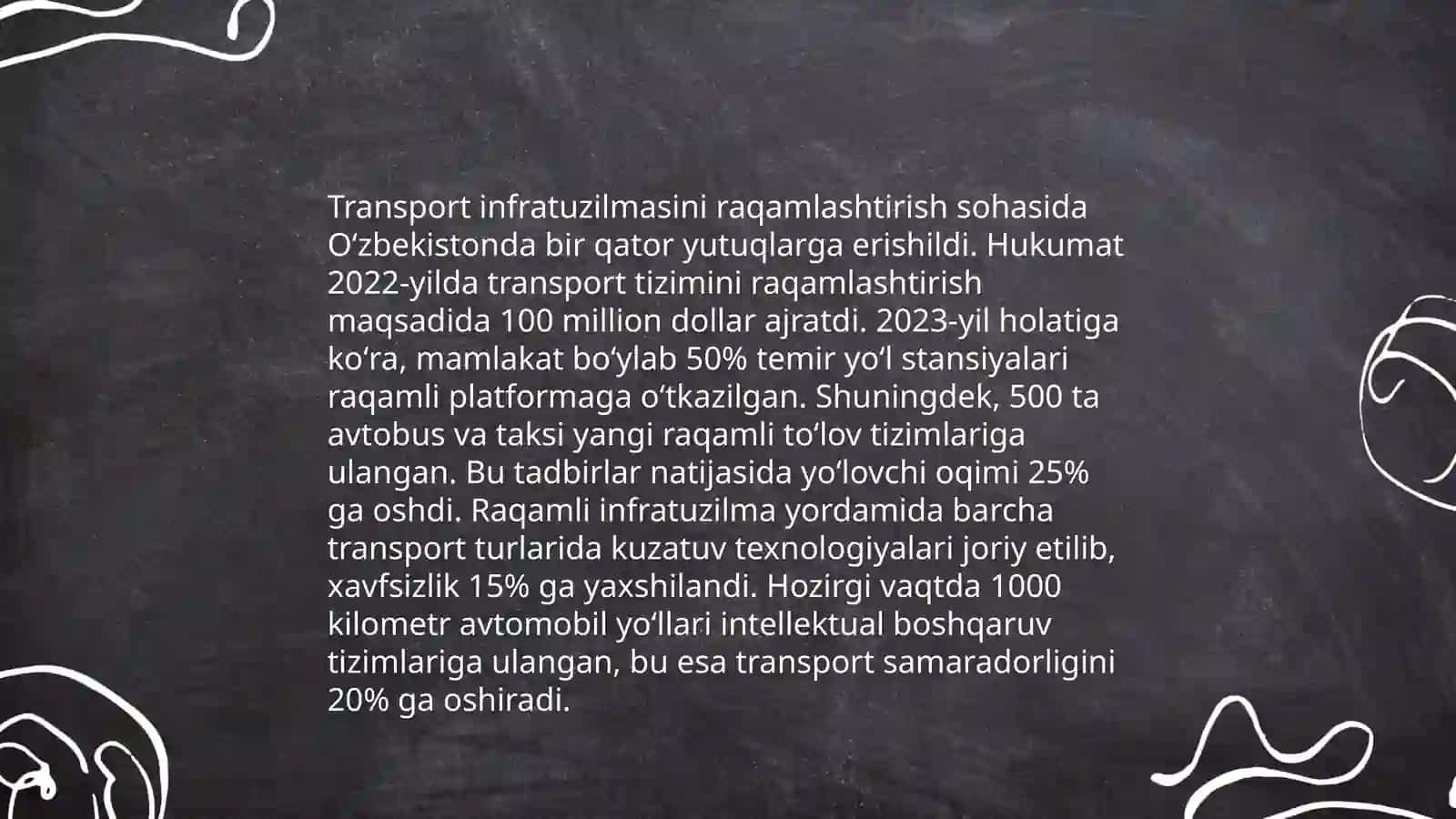 Yo'l tarmoqlarining rivojlanishi 4