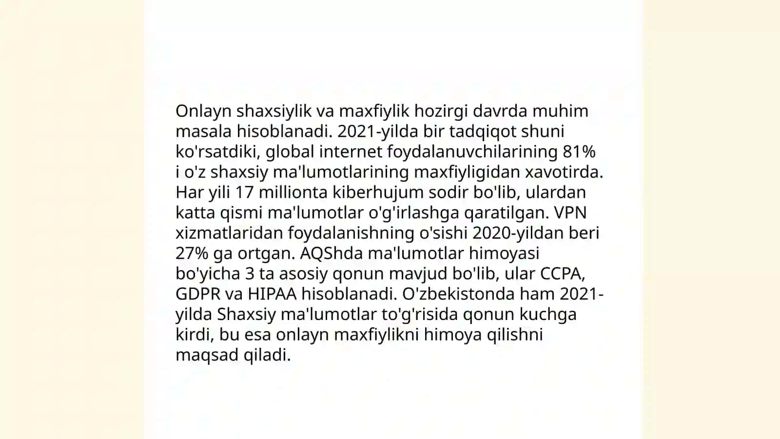 Shaxsiy axborot xavfsizligi 4