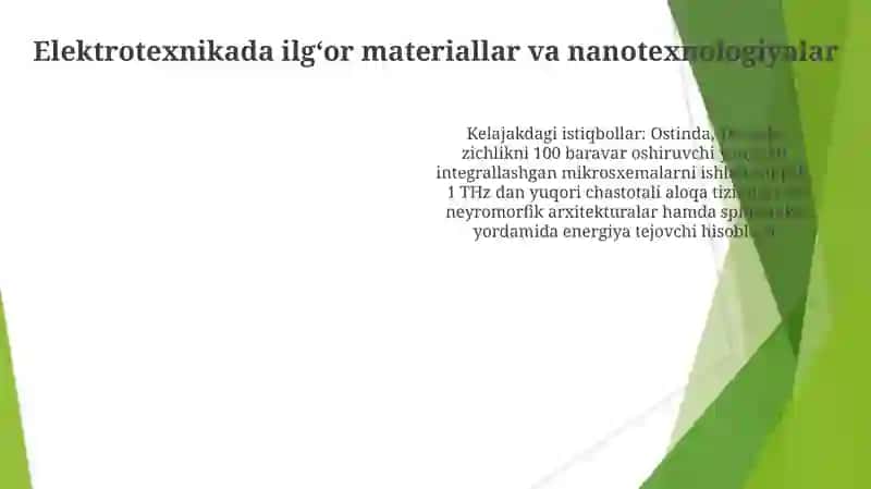 Elektrotexnikaning mazmuni va rivojlanish isteqbolini bayon etish 4