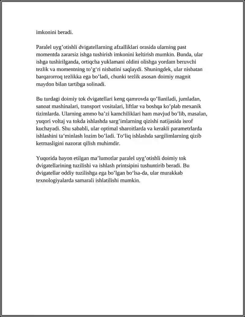 PARALLEL,KETMA-KET VA ARALASH UYG’OTISHLI O’ZGARMAS TOK DVIGETELI 4