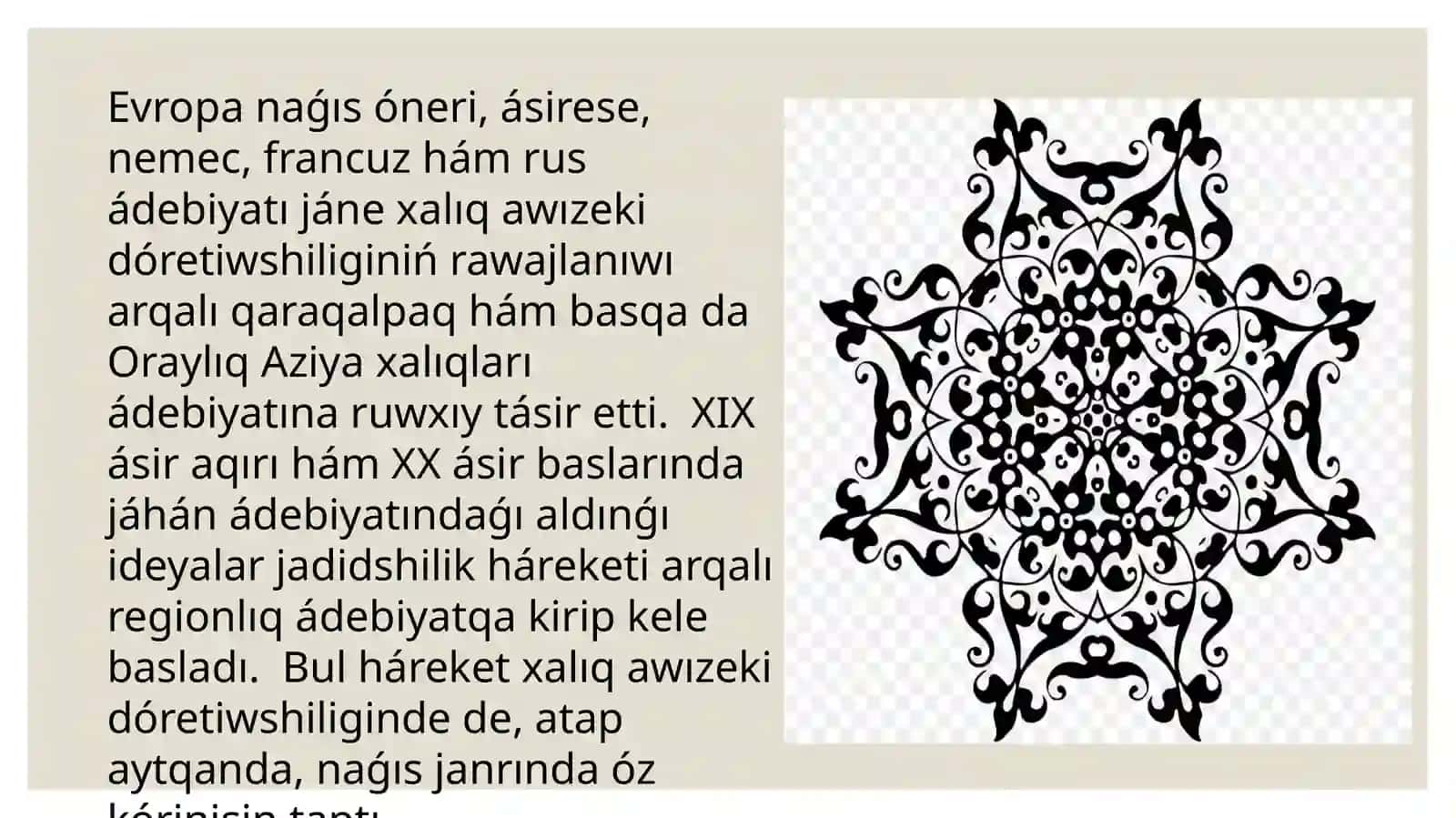 XIX ásir XX ásir baslarındaǵı naǵıslarda Evropa naǵıslarınıń tásiri 4