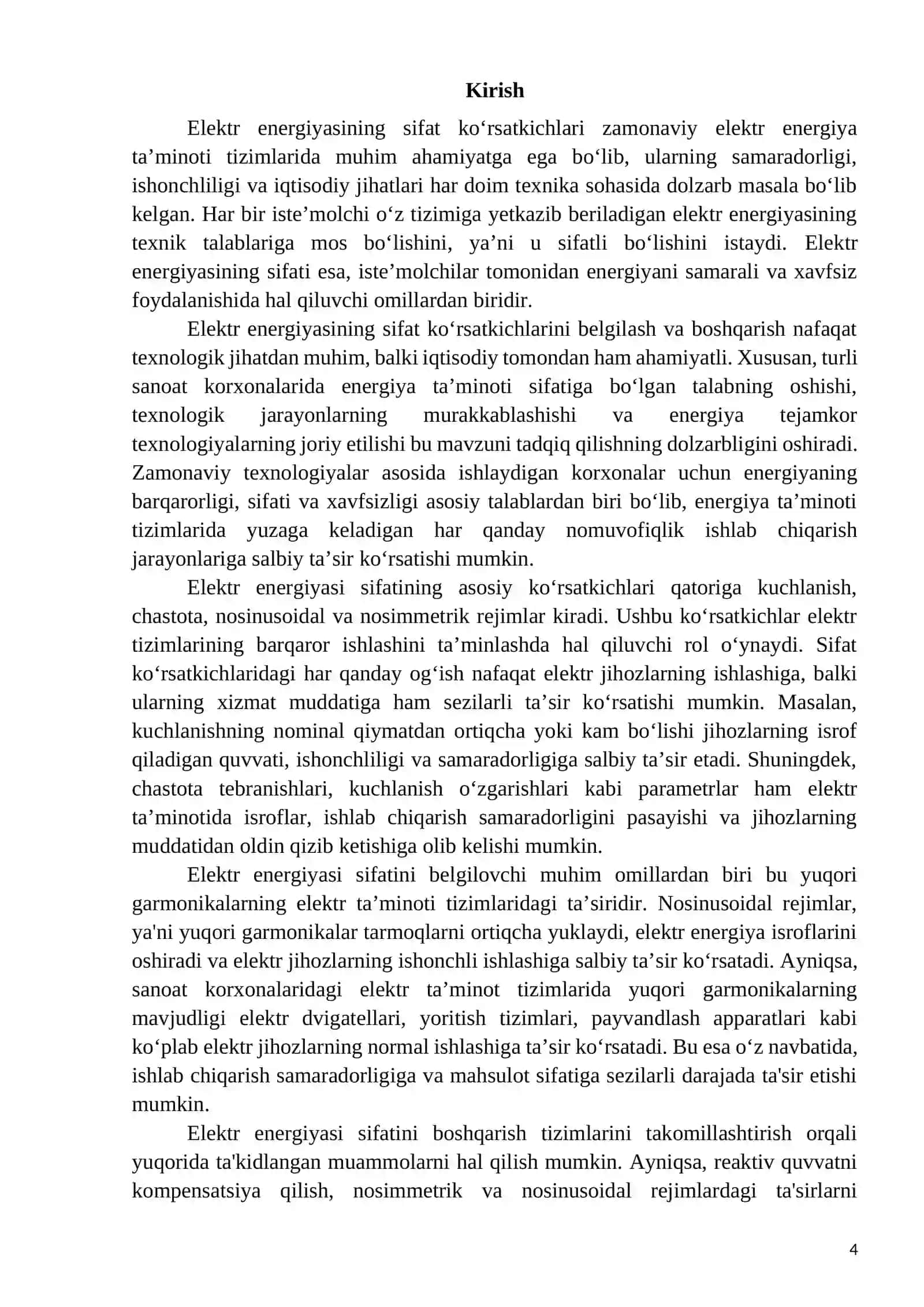 "Elektr energiya sifat ko‘rsatkichlari" 4