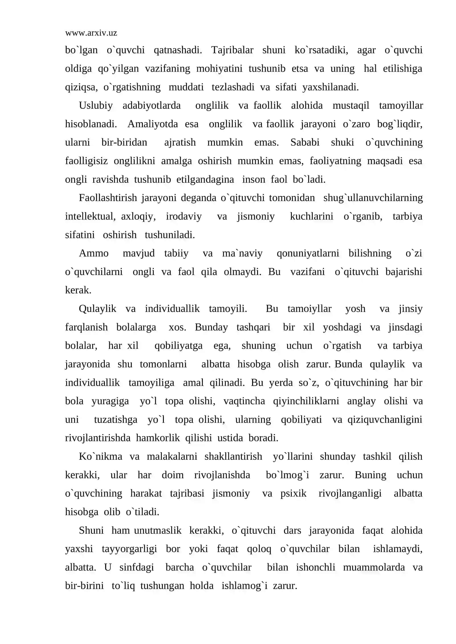 Jismoniy tarbiya darslarini tashkil etish shartlari 4