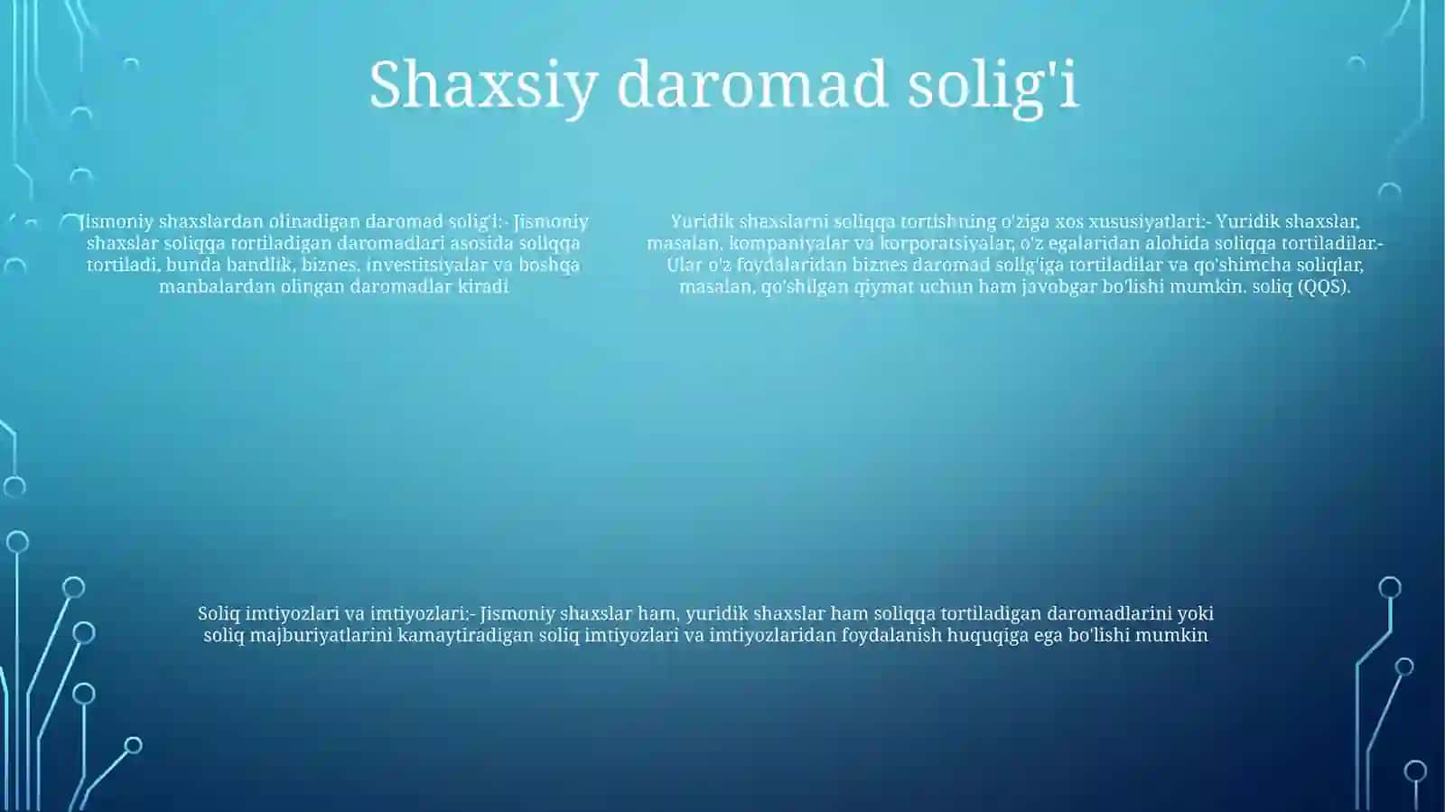 Yuridik Shaxslarni Soliqqa Tortishning O'ZigaXosXususiyatlari 4