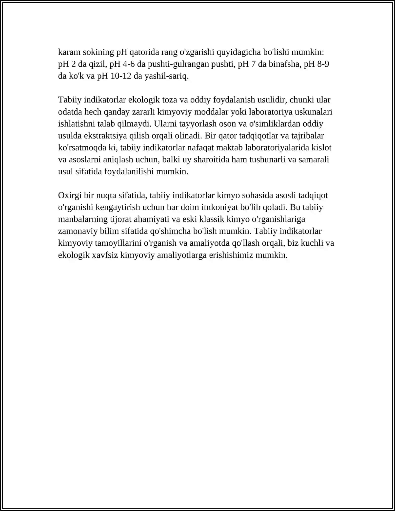 RANGLAR TILIDA KIMYO. TABIIY INDEKATORLAR YORDAMIDA KISLOTA VA ASOSLARNI ANIQLAYMIZ 4
