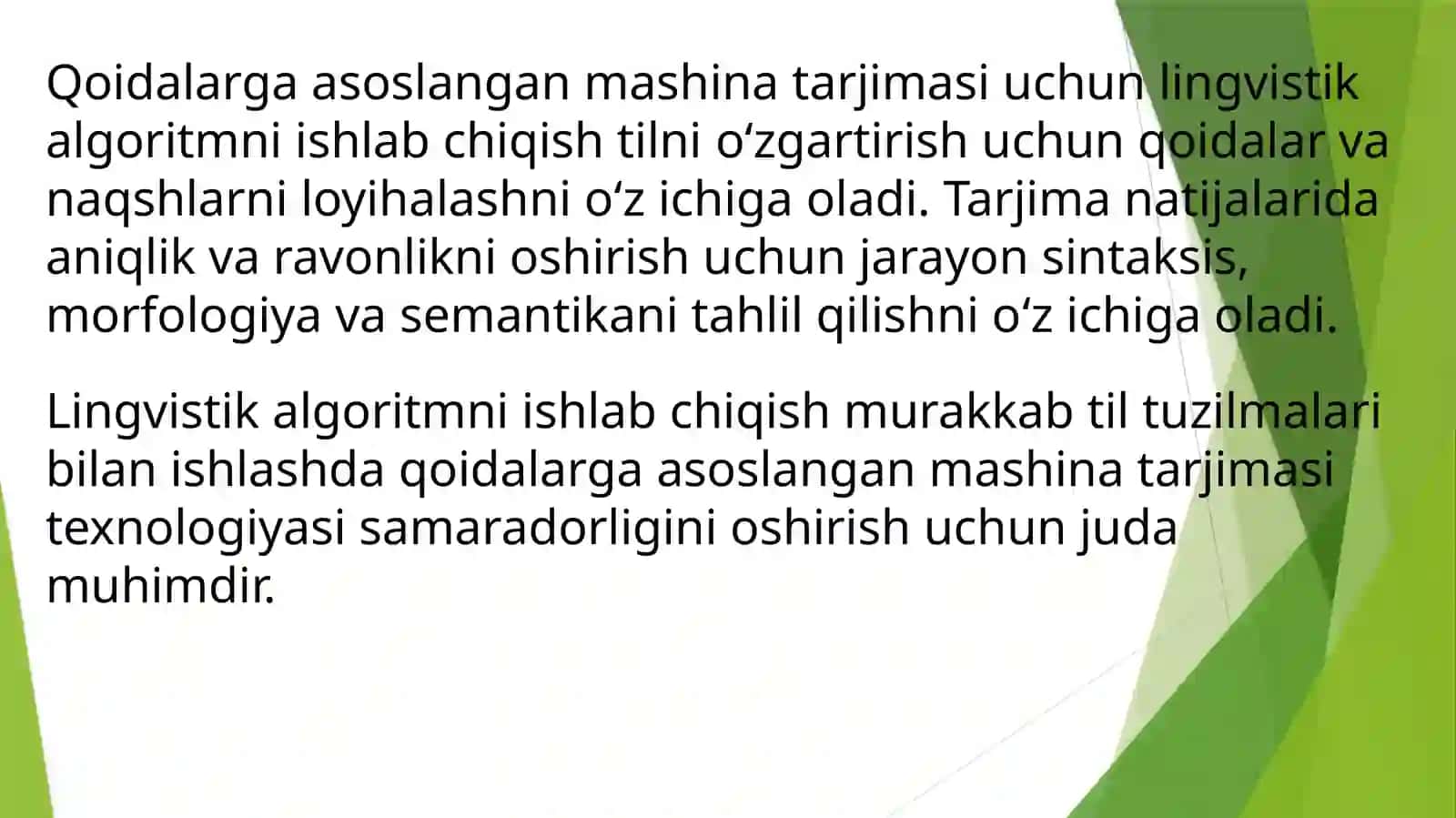 Qoidaga asoslangan mashina tarjimasi texnologiyasining lingvistik algoritmini yaratish 4