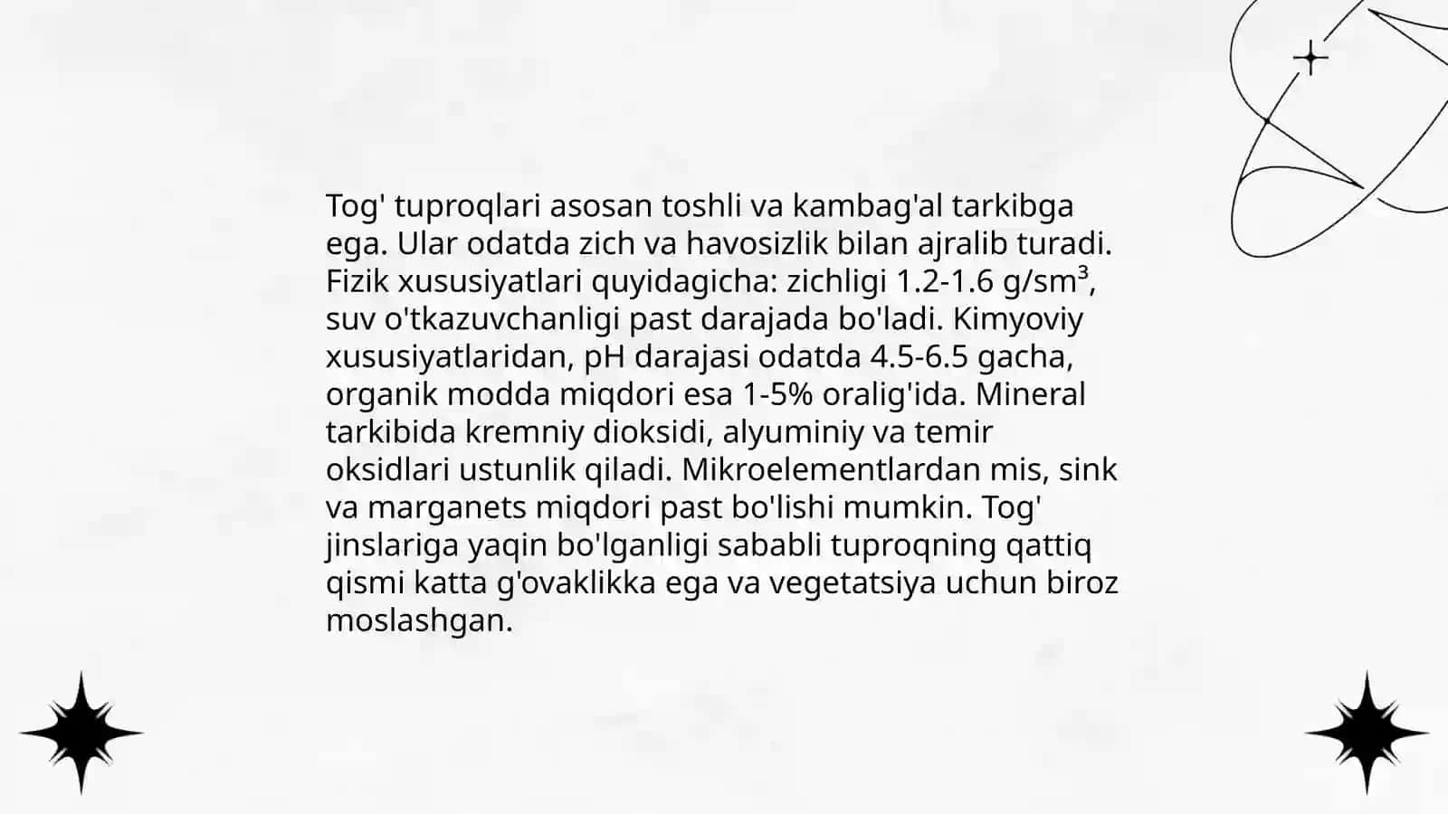 O'zbekistonning tog' va tog' oldi mintaqasi tuproqlari geografiyasi va uni muhofaza qilish 4