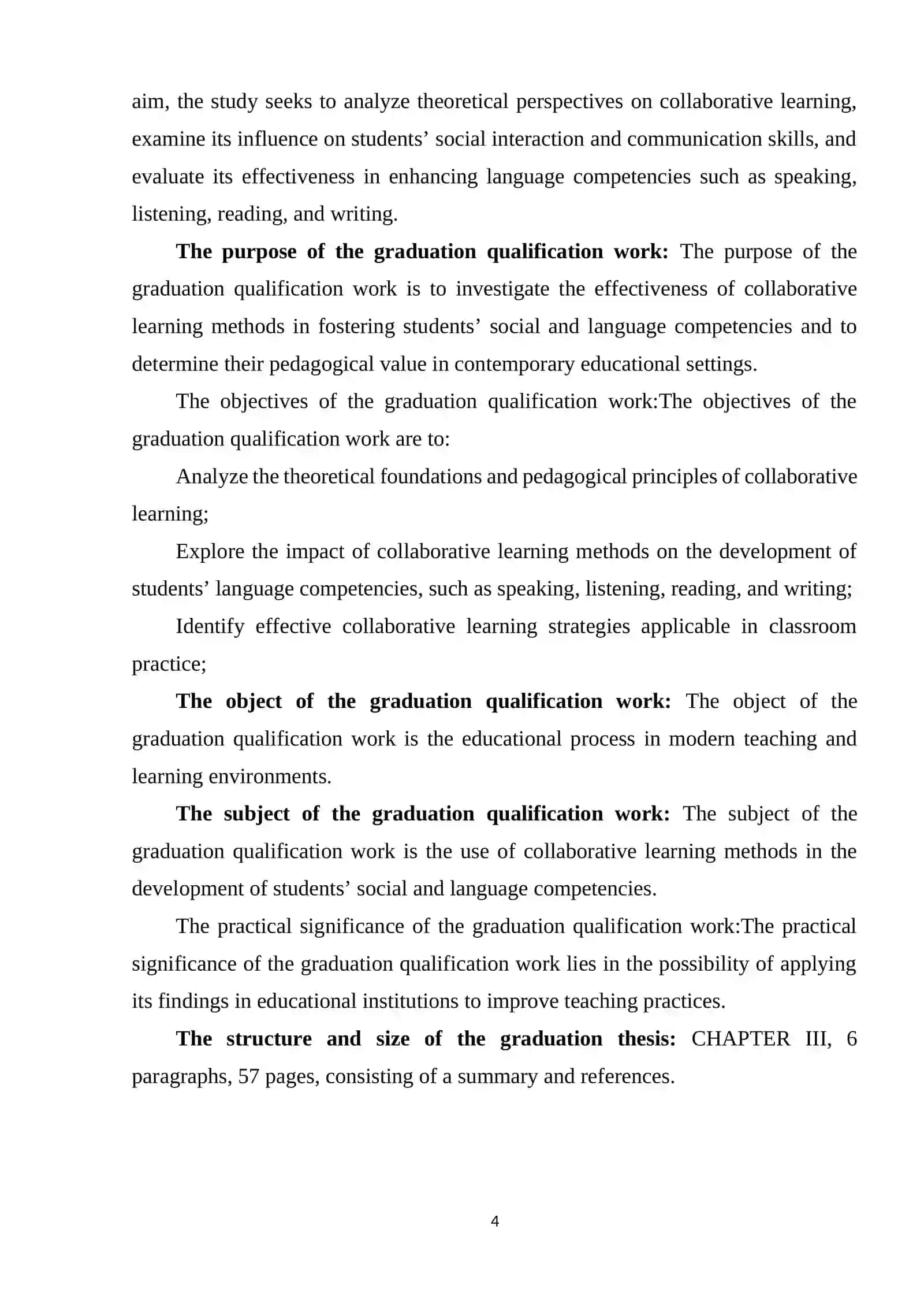 THE ROLE OF COLLABORATIVE LEARNING METHODS IN DEVELOPING STUDENT'S SOCIAL AND LANGUAGE COMPETENCIES 4