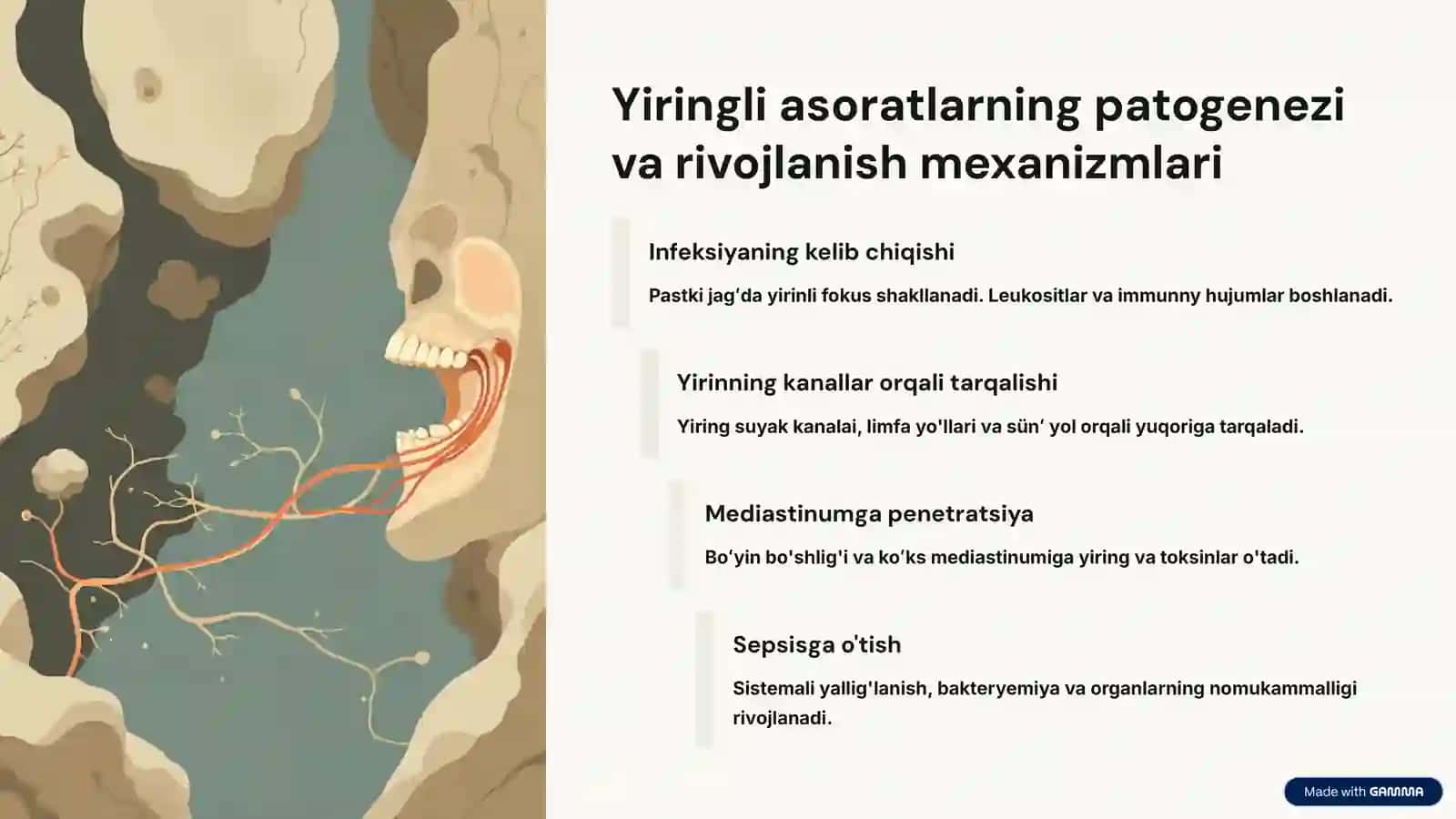 Pastki jagʻ osteomielitida boʻyin va koʻks atrofidagi tarqalgan yiringli asoratlar 4
