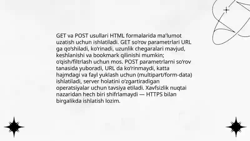 HTML formalar va foydalanuvchi ma'lumotlarini qabul qilish 4