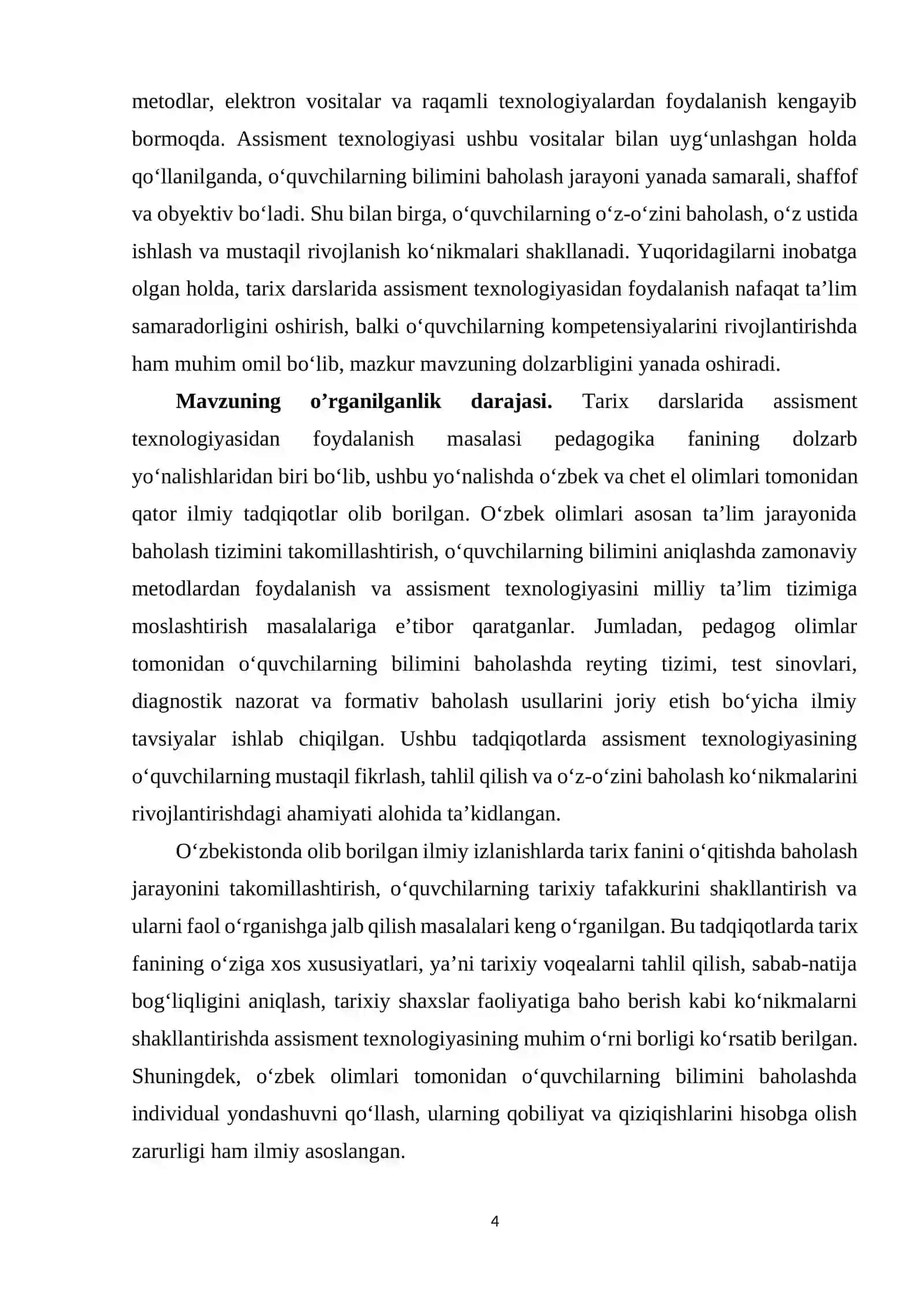 Tarix darslarida Assisment texnologiyasidan foydalanish 4