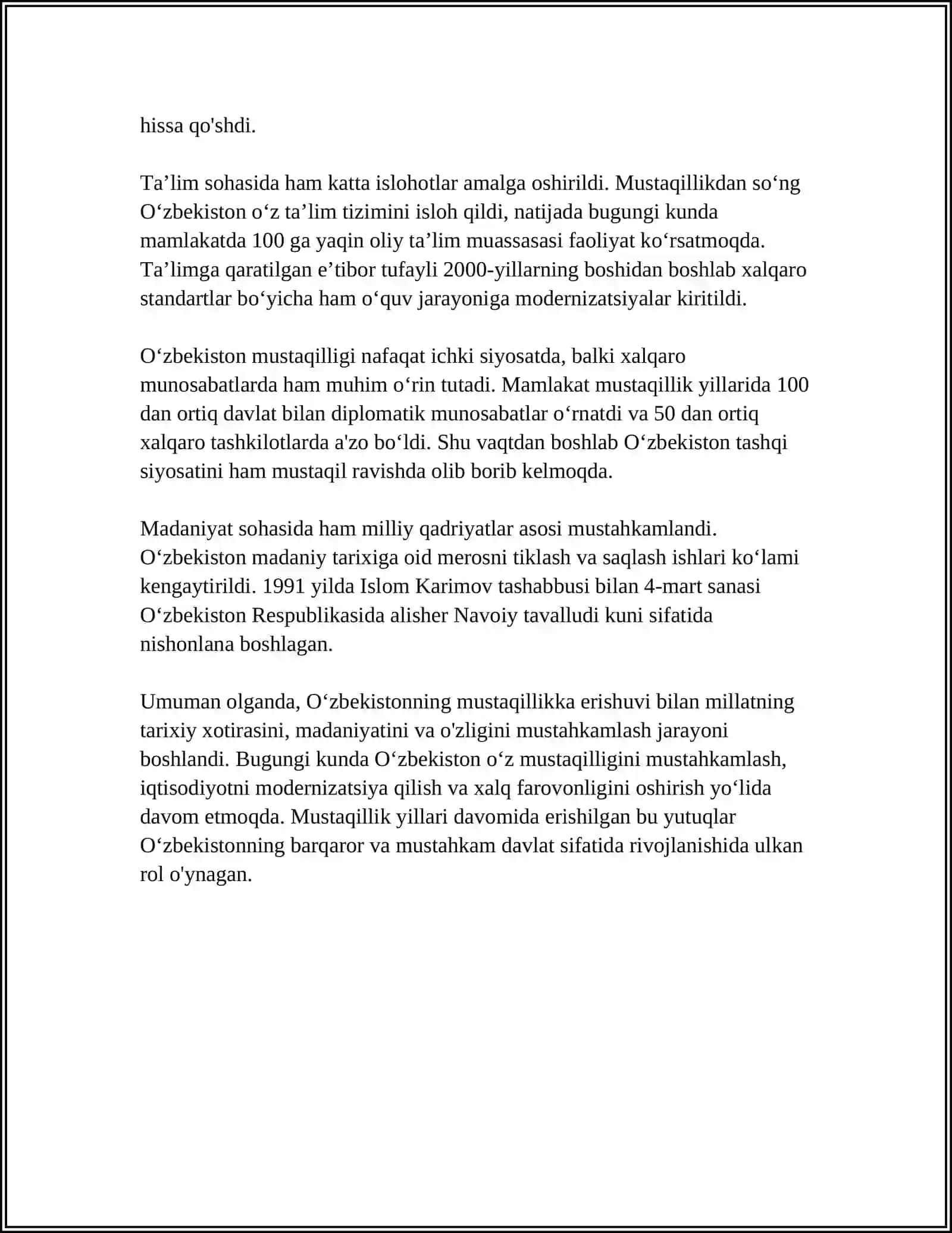MUSTAQILLIK ARAFASIDA RESPUBLIKADAGI IJTIMOIY-IQTISODIY VA SIYOSIY AHVOL 4