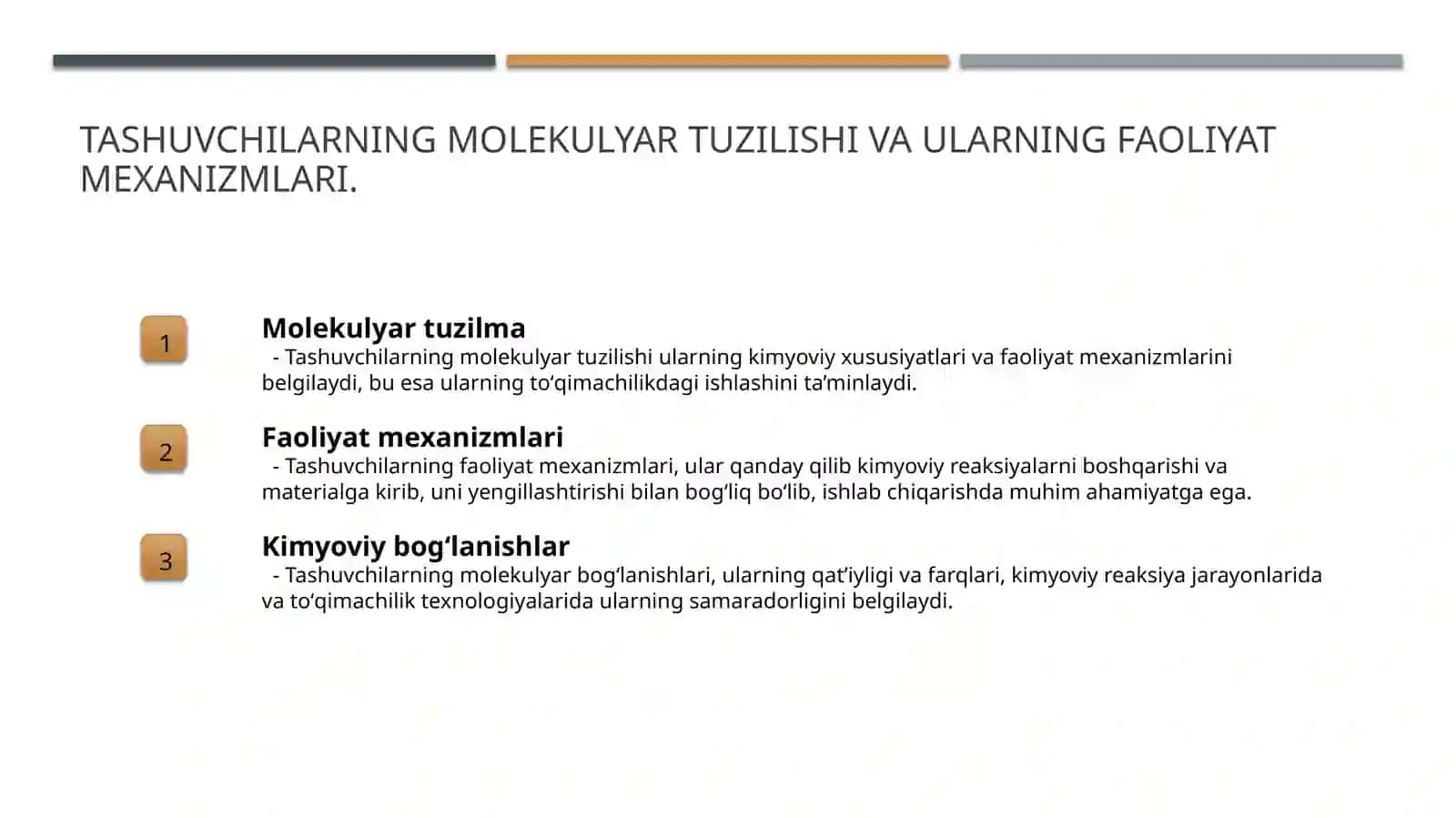 Tashuvchilarning xususiyatlari va toʻqimachilik materiallarini pardoza qilish 4