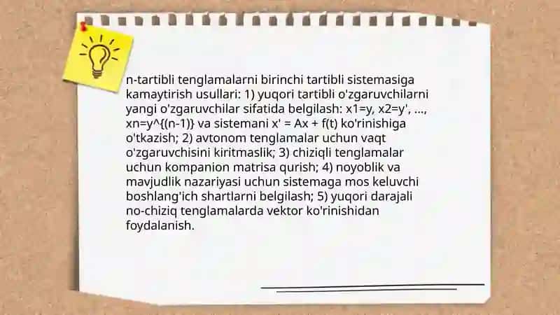 Yuqori tartibli differensial tenglamalar 4
