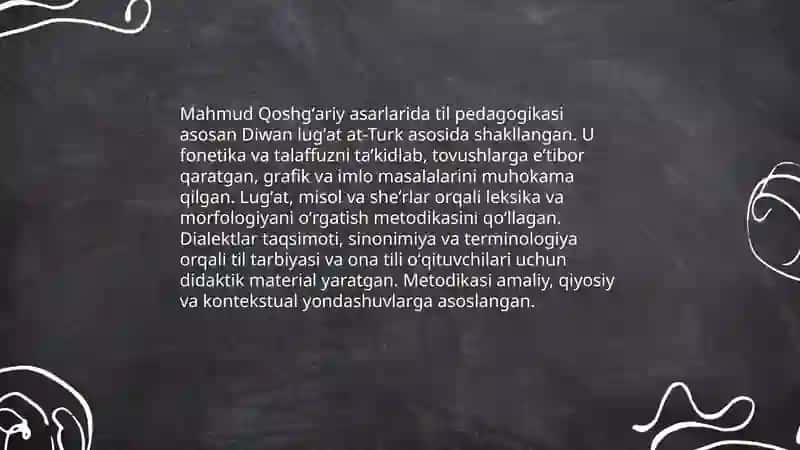 Mahmud Qoshg'ariyning pedafagik qarashlari 4