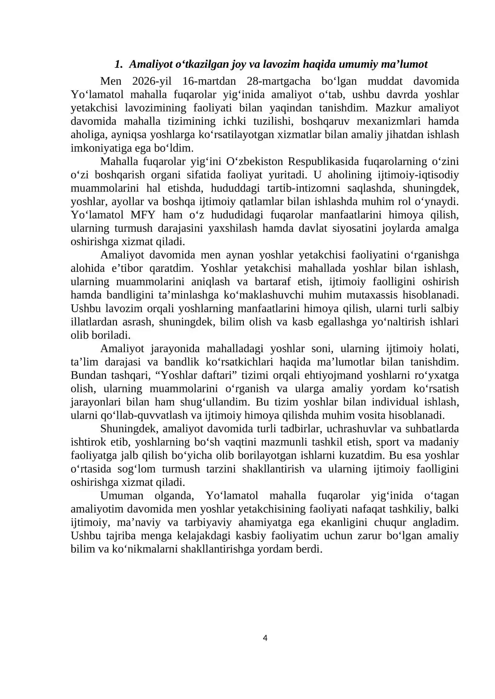Bitiruv oldi amaliyoti bo‘yicha 4