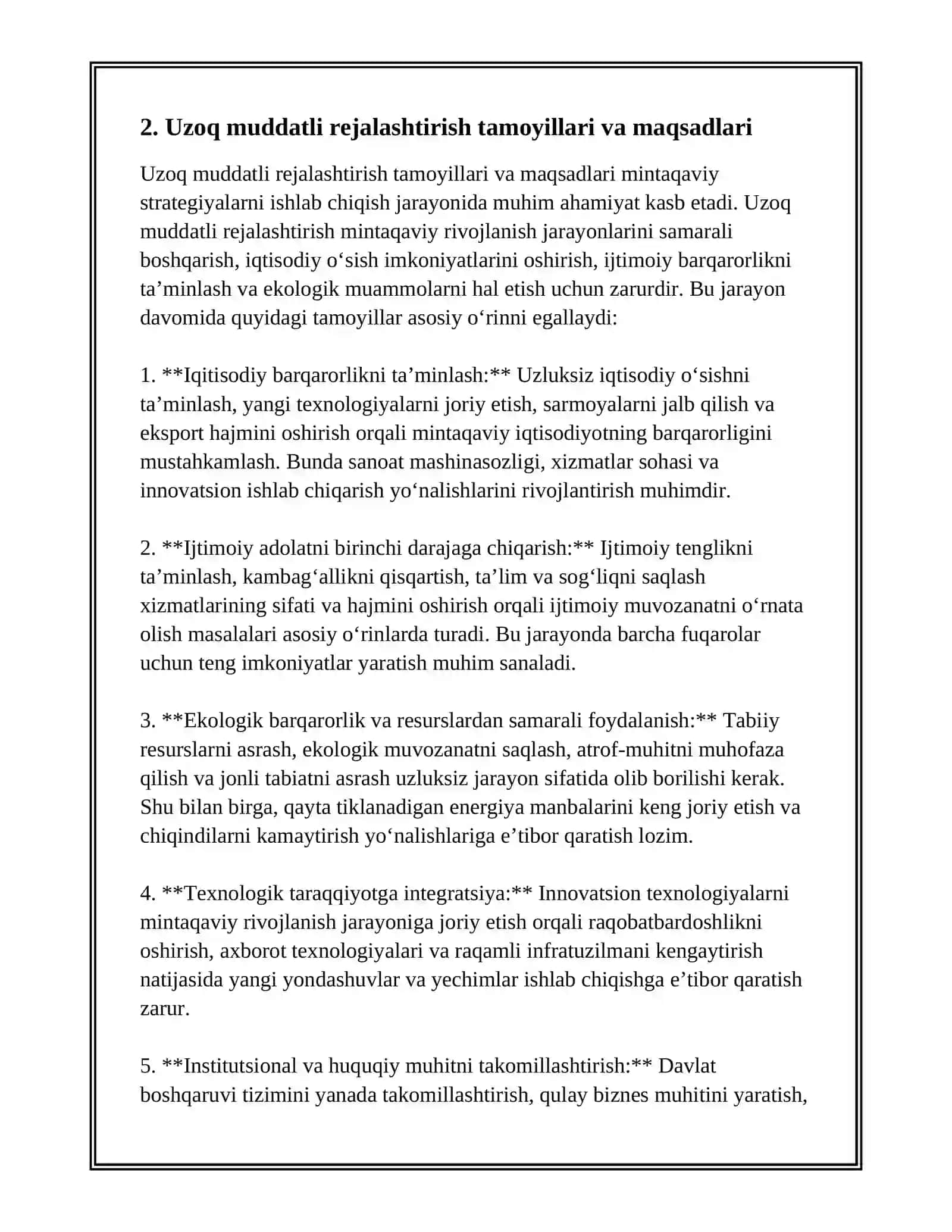 Mintaqaviy strategiyalarni ishlab chiqish bosqichlari 4