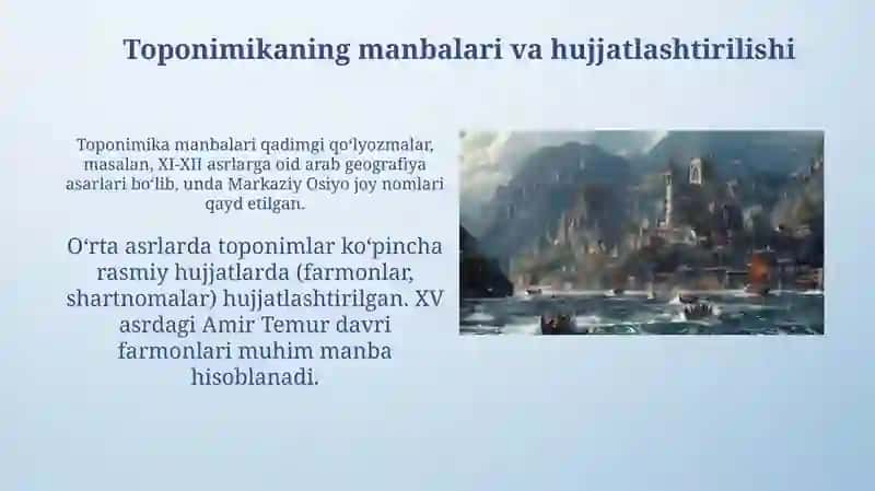 Oʻrta asrlarda toponimika 4