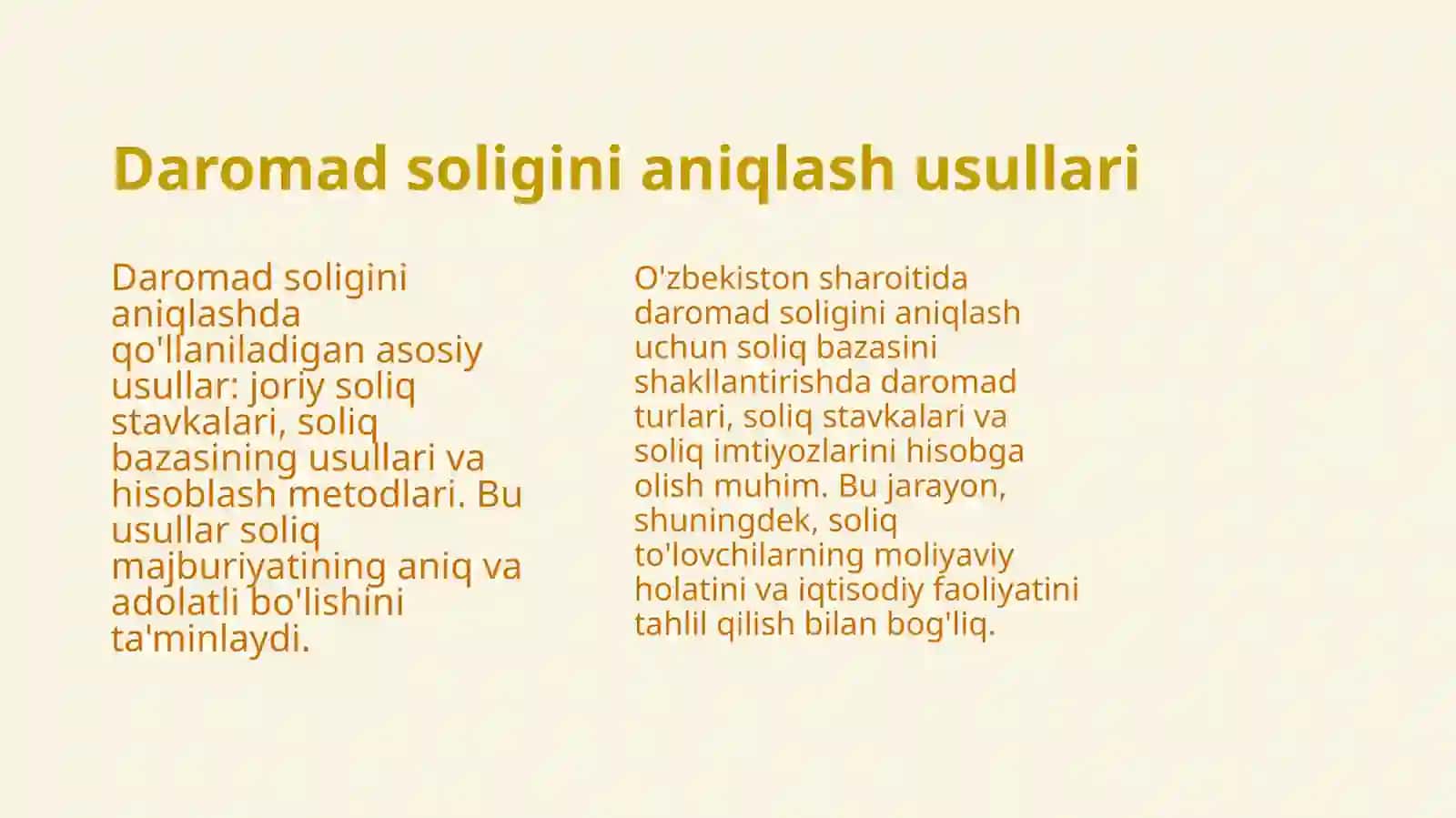 Jismoniy shaxslar daromad solig‘ining mohiyati, obyekt va bazasi metodik tahlil 4