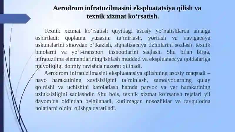 AERODROMLAR EKSPLUATATSIYA QILISH ASOSLARI 4