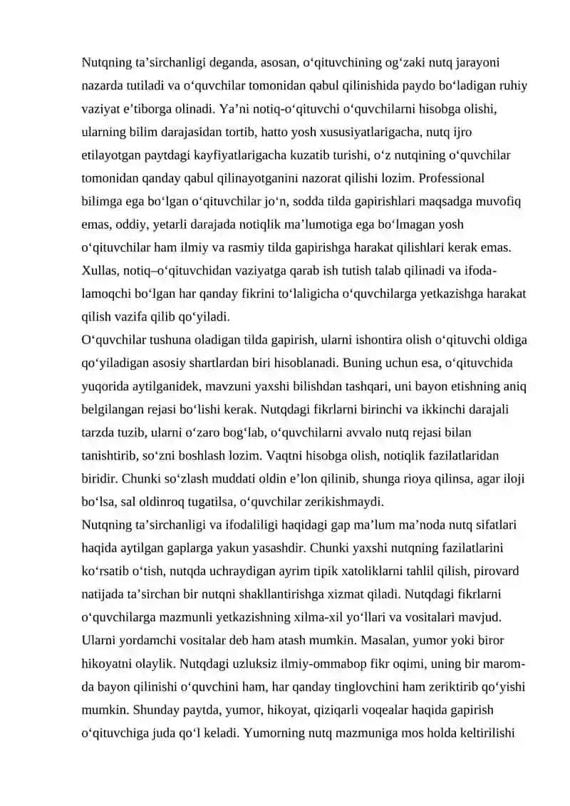 PEDAGOGIK TEXNIKA. NUTQ TEXNIKASI VA MADANIYATI 4