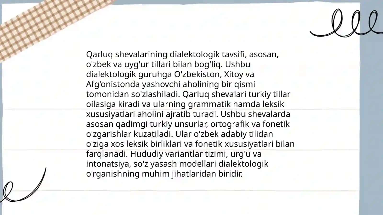 Qarluq shevalari qarluq lahjasi leksikasi 4