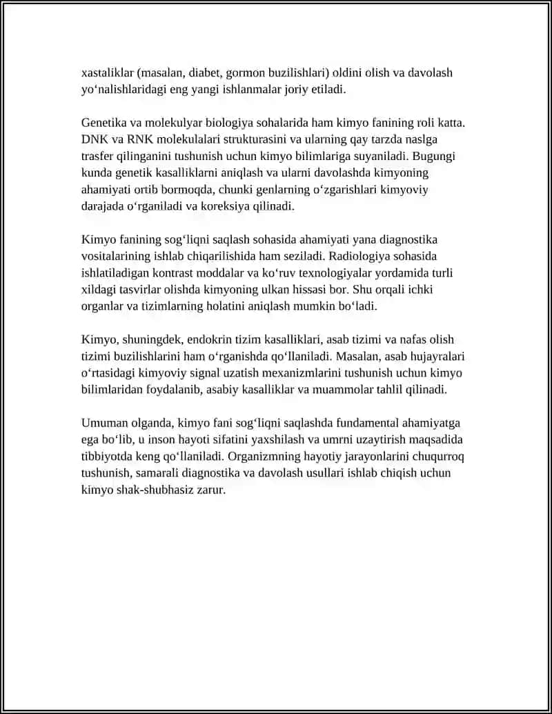 ODAM HAYOTIDA KIMYO FANINING AHAMIYATI 4