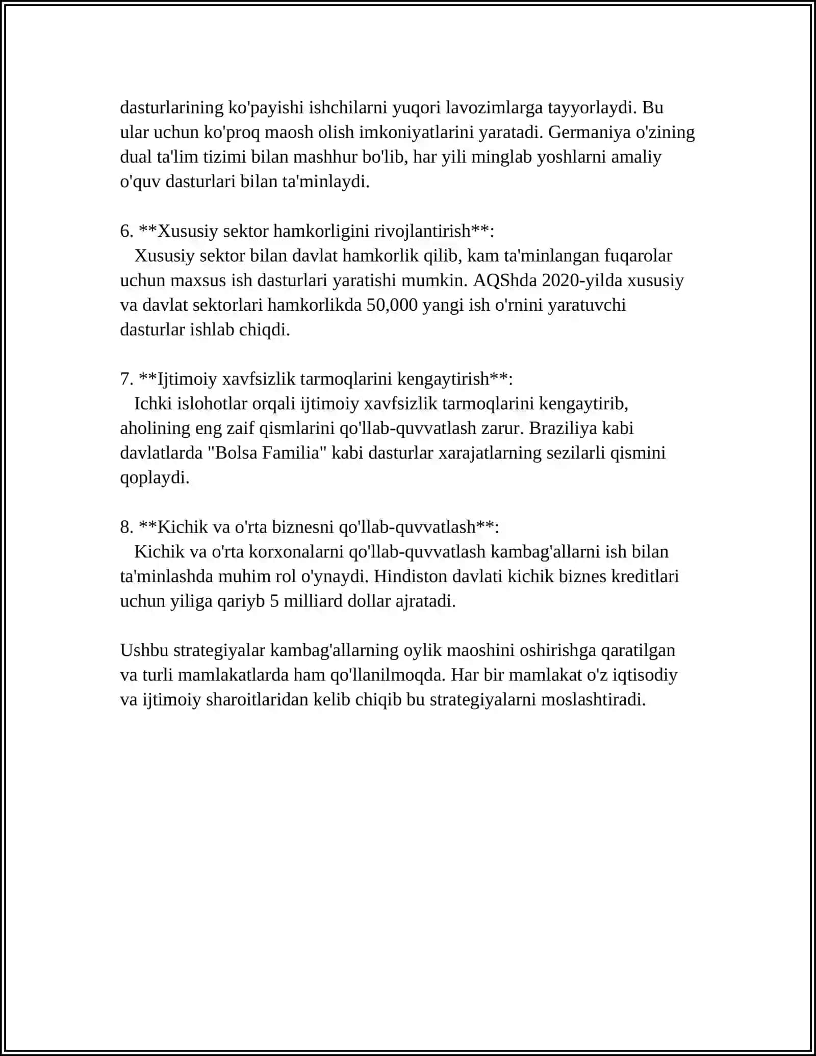 DAVLATNING IQTISODIY VA IJTIMOIY HAYOTIDA KAMBAG'ALLARNING OYLIK MAOSHINI OSHIRISH VA HUQUQLARINI HIMOYA QILISH 4