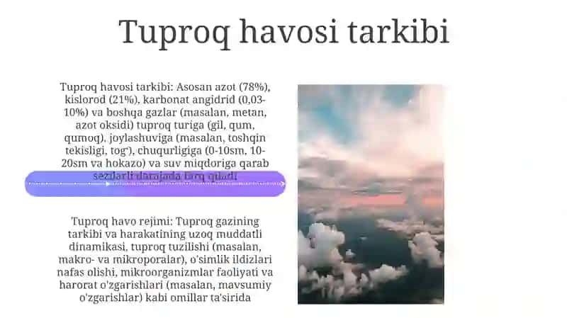 Tuproqning havo hossalari va havo rejimini aniqlash 4