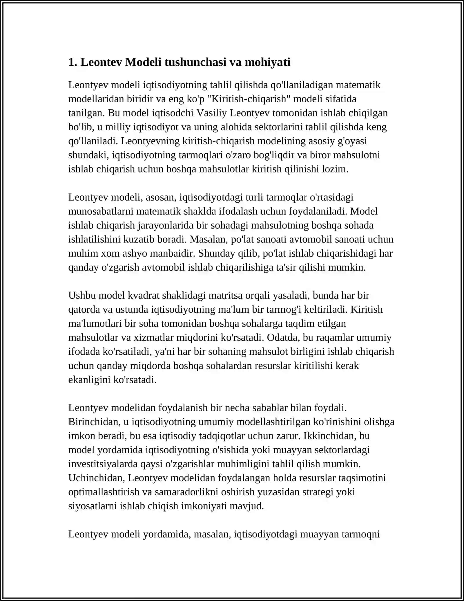 MUHAMMAD AL-XORAZMIY NOMIDAGI TOSHKENT AXBOROT TEXNOLOGIYALARI UNIVERSITETI MENEDJMENT KAFEDRASI MUSTAQIL ISH 4