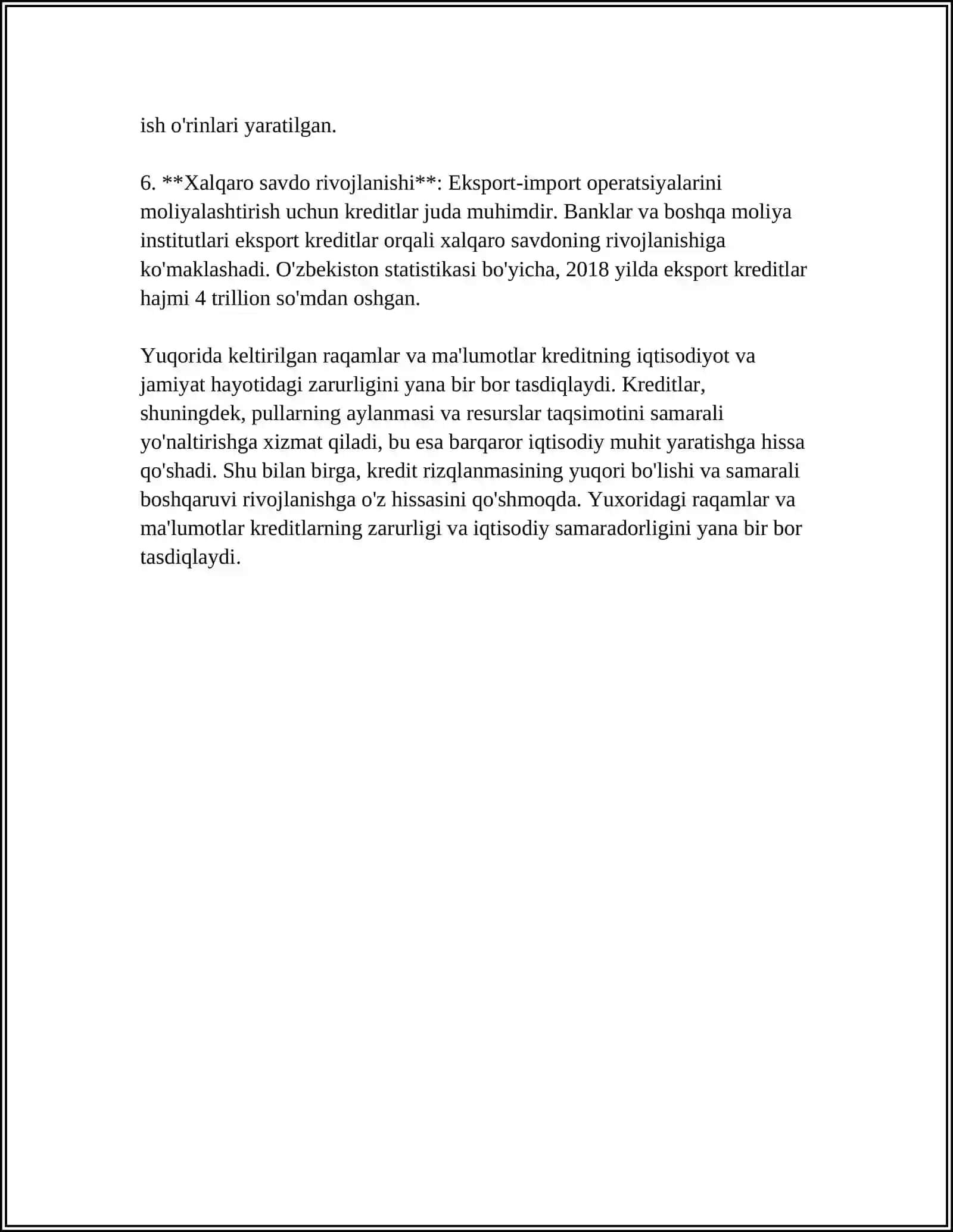 KREDITNING ZARURLIGI, FUNKSIYALARI, SHAKLLARI VA TURLARI 4