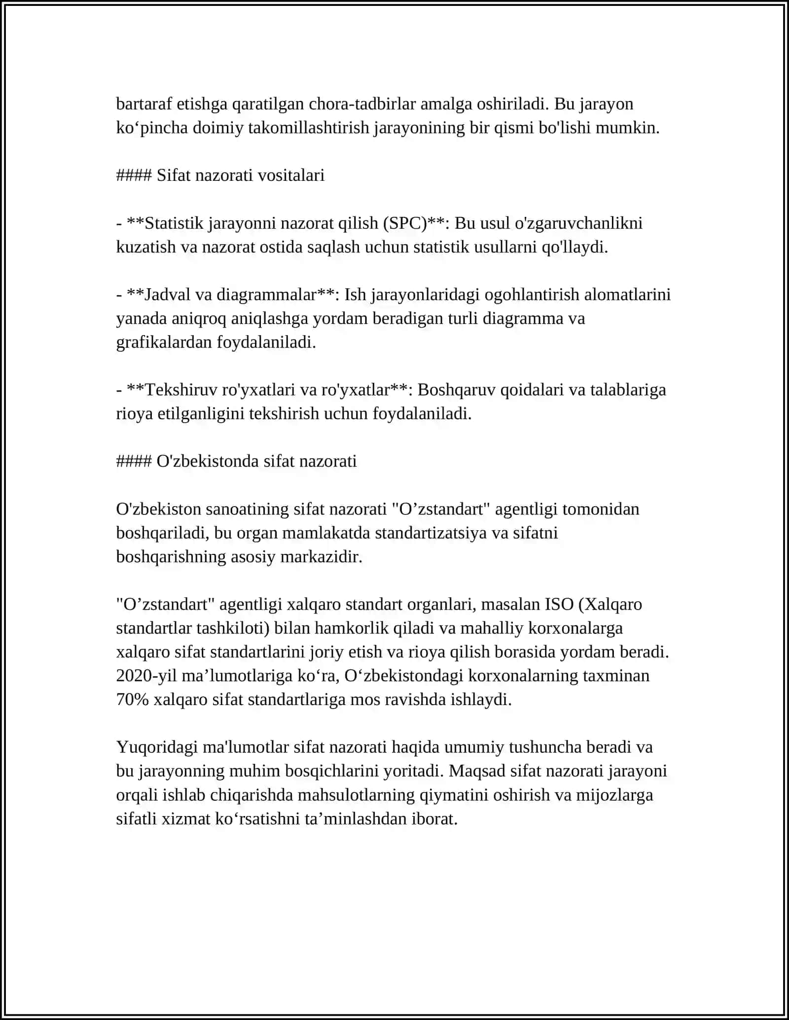MAHSULOTLARNING SIFATINI NAZORAT QILISH 4