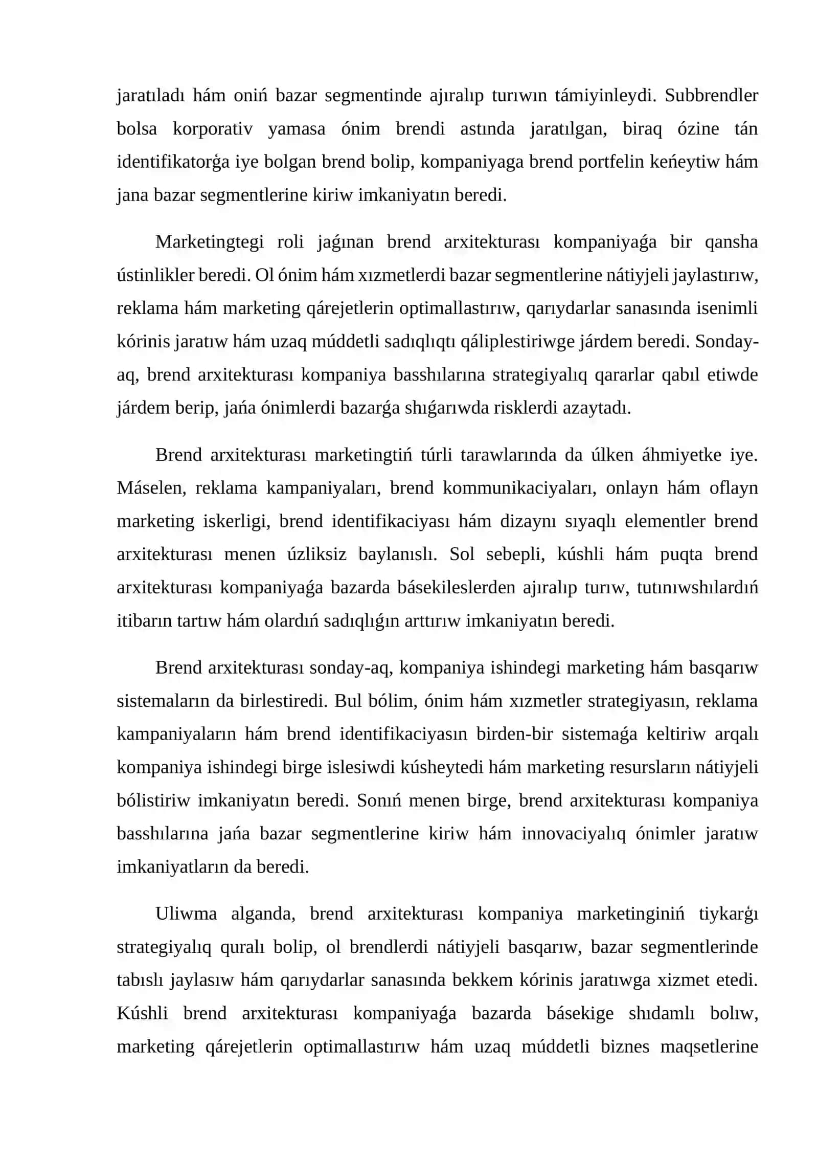 Brend arxitekturası: korporativ, ónim hám subbrend sistemaları 4