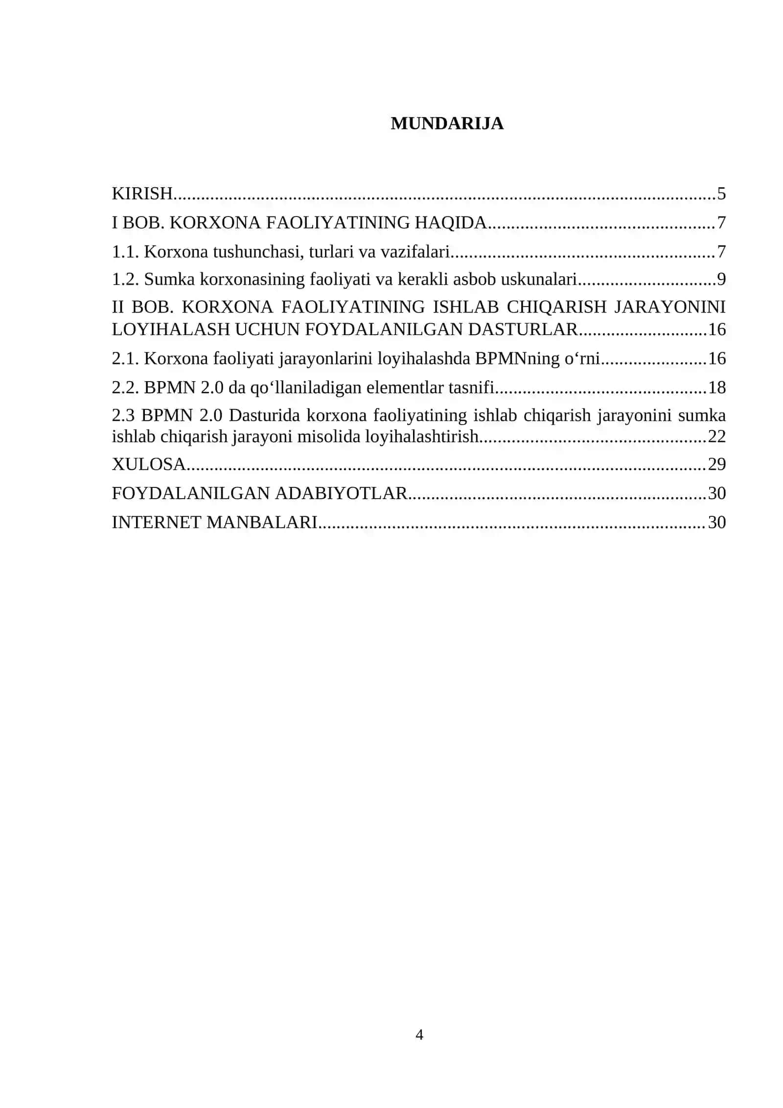 Korxona faoliyatining ishlab chiqarish jarayonini loyihalashtirish 4