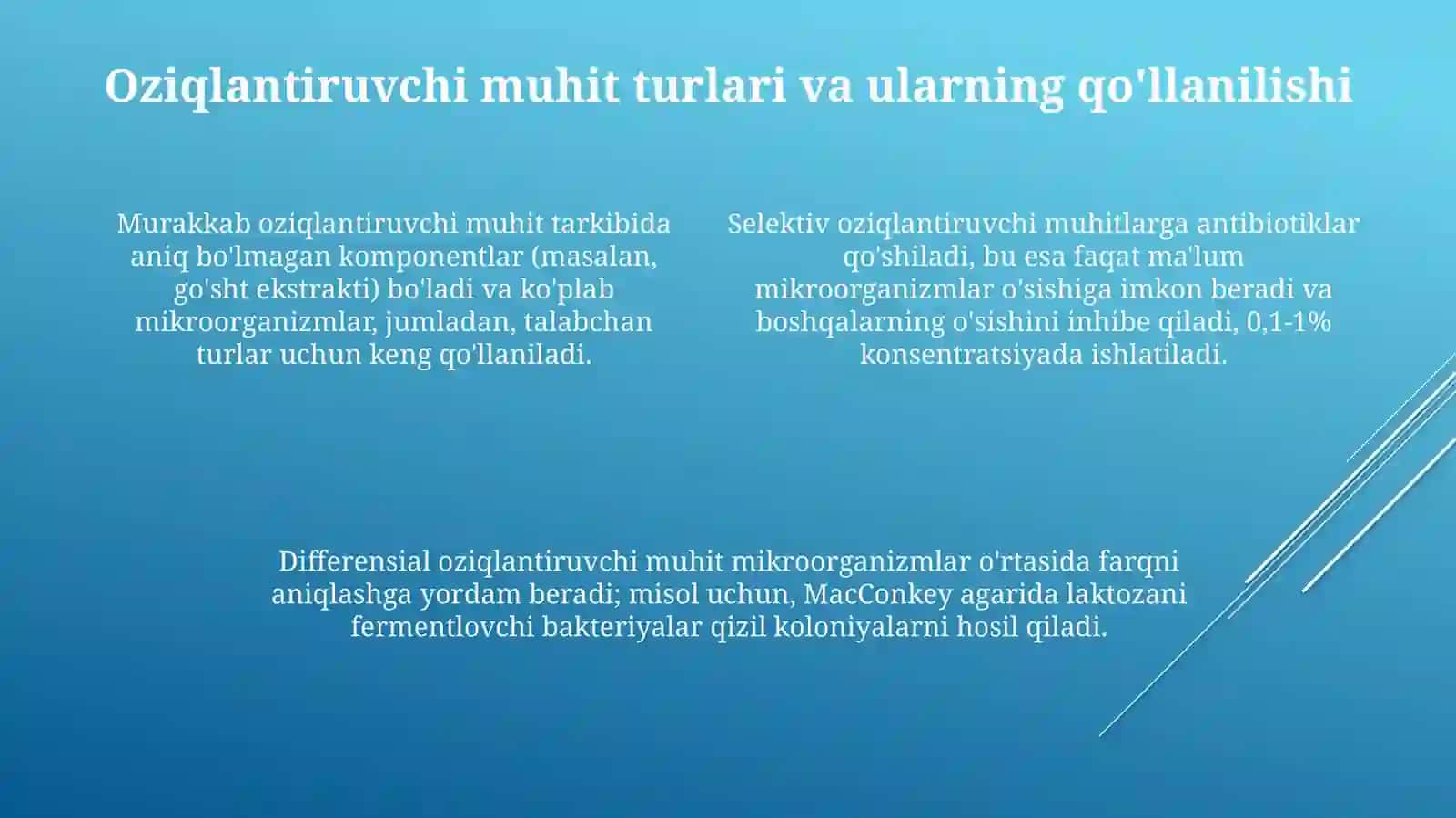 Mikroorganizmlarning ozuqa muhiti 4