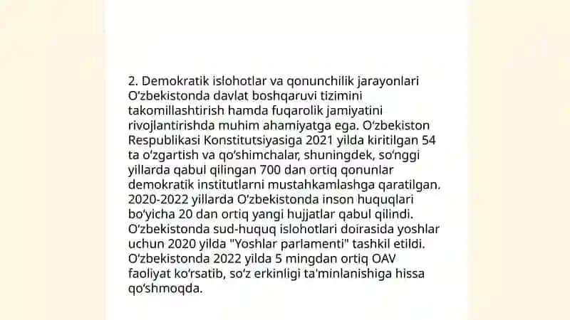 O’zbekistonda davlat hokimiyati va boshqaruvni demokratiyalashtirish jarayonlarining o’ziga xosligi. 4